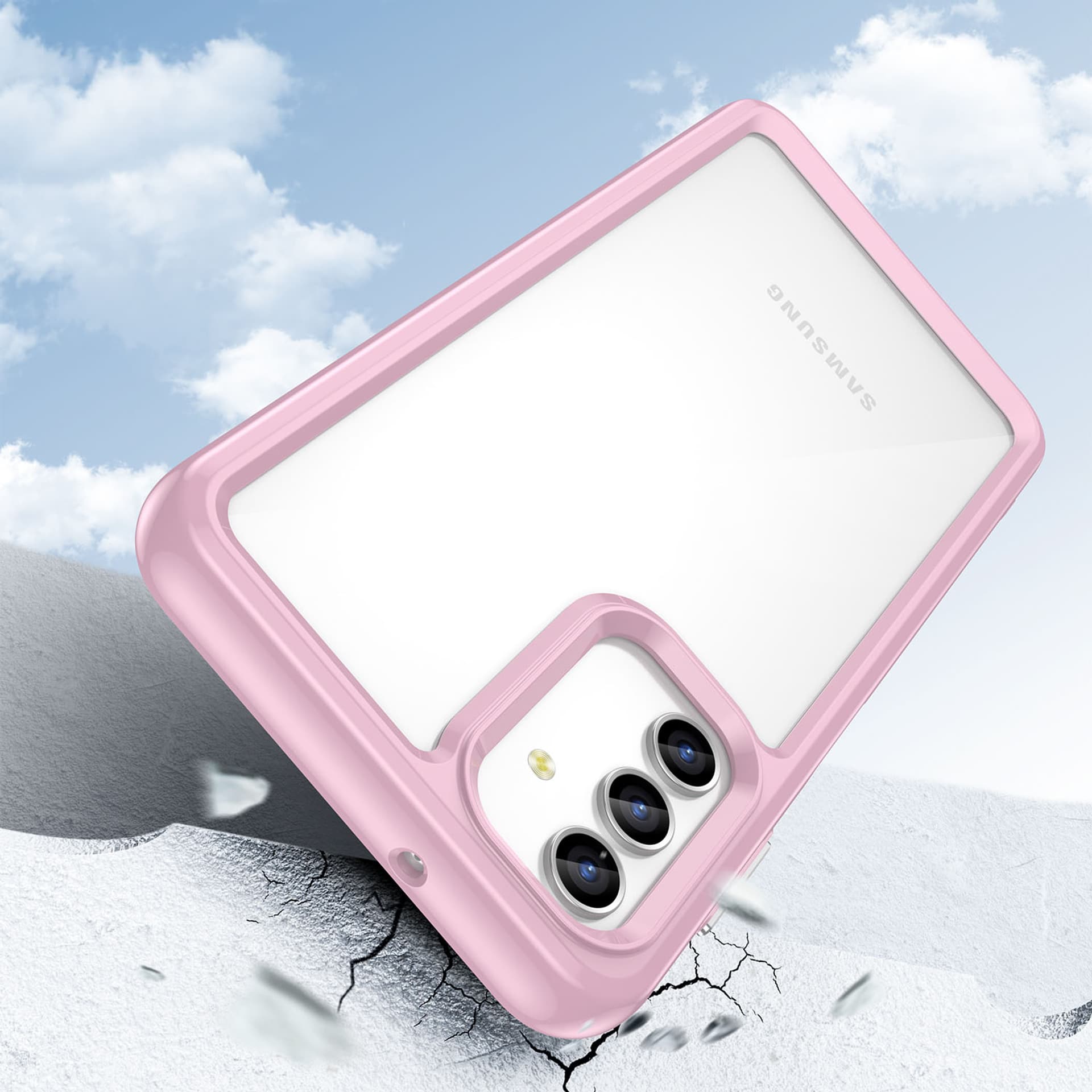 

Outer Space Case etui do Samsung Galaxy A13 5G pokrowiec z elastyczną ramką różowe
