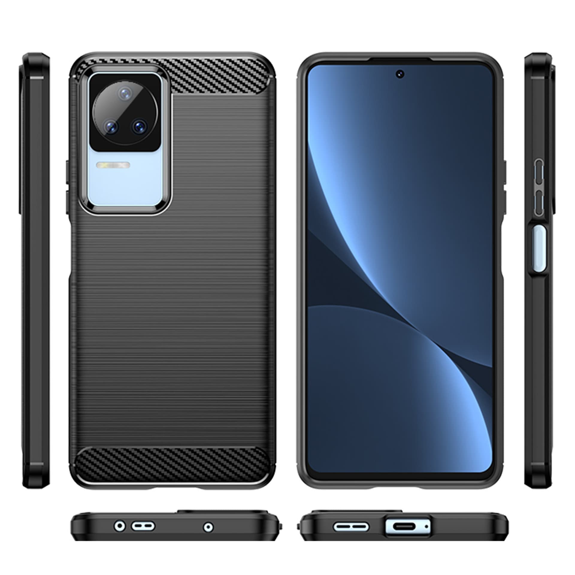 

Carbon Case etui Xiaomi Poco F4 5G elastyczny silikonowy karbonowy pokrowiec czarne