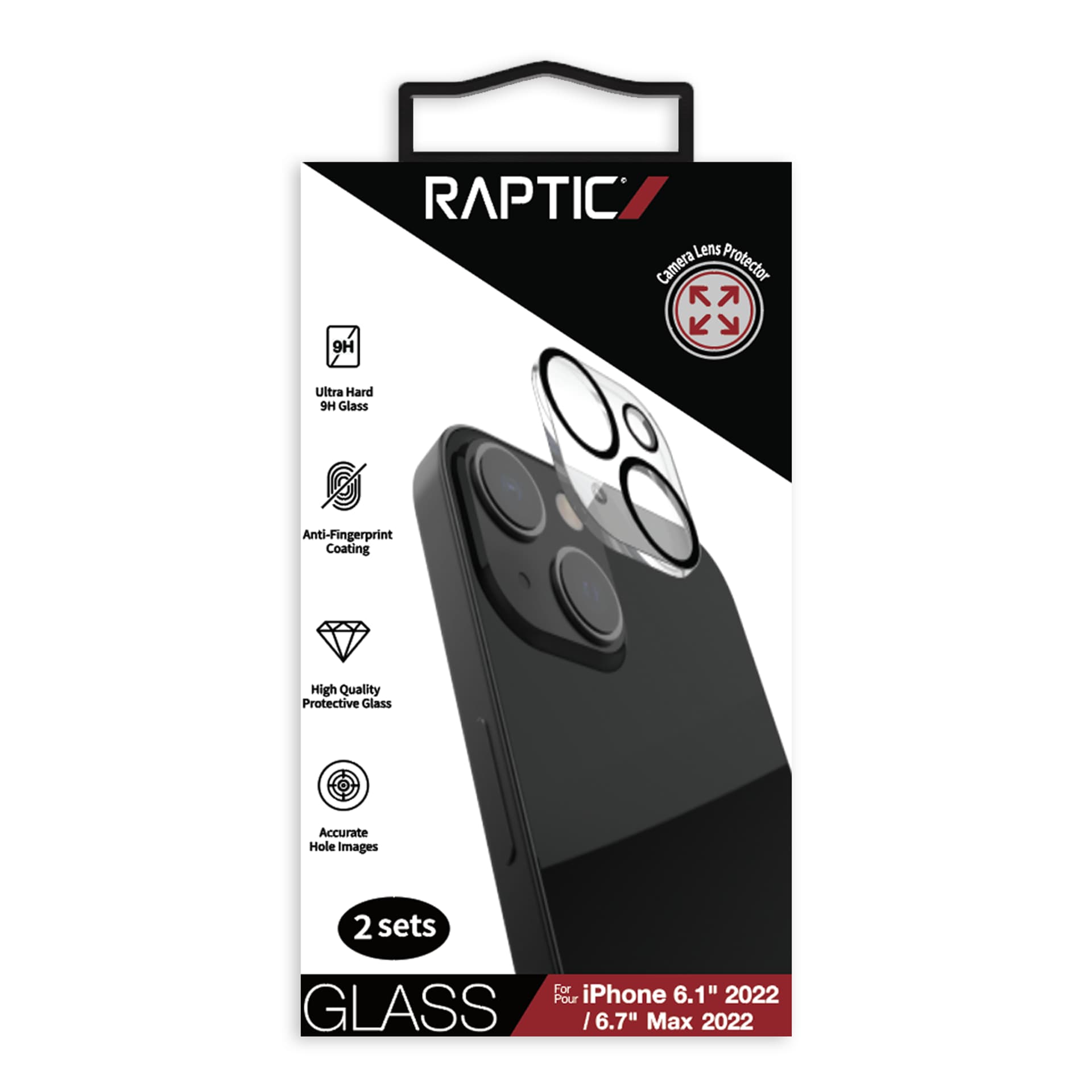 

Raptic X-Doria Camera Protector Glass 2x szkło hartowane iPhone 14 na aparat kamerę obiektyw