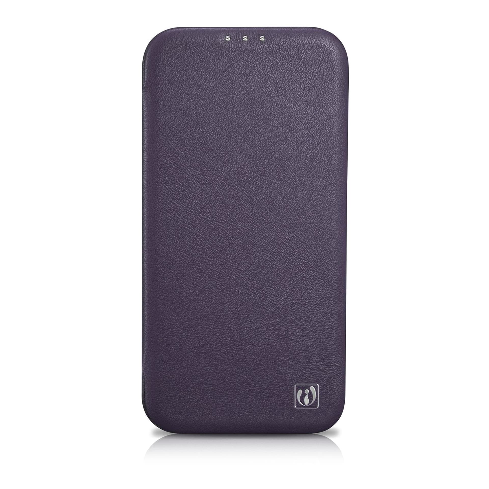 

iCarer CE Premium Leather Folio Case skórzane etui iPhone 14 Pro z klapką magnetyczne MagSafe ciemnofioletowy (WMI14220714-DP)