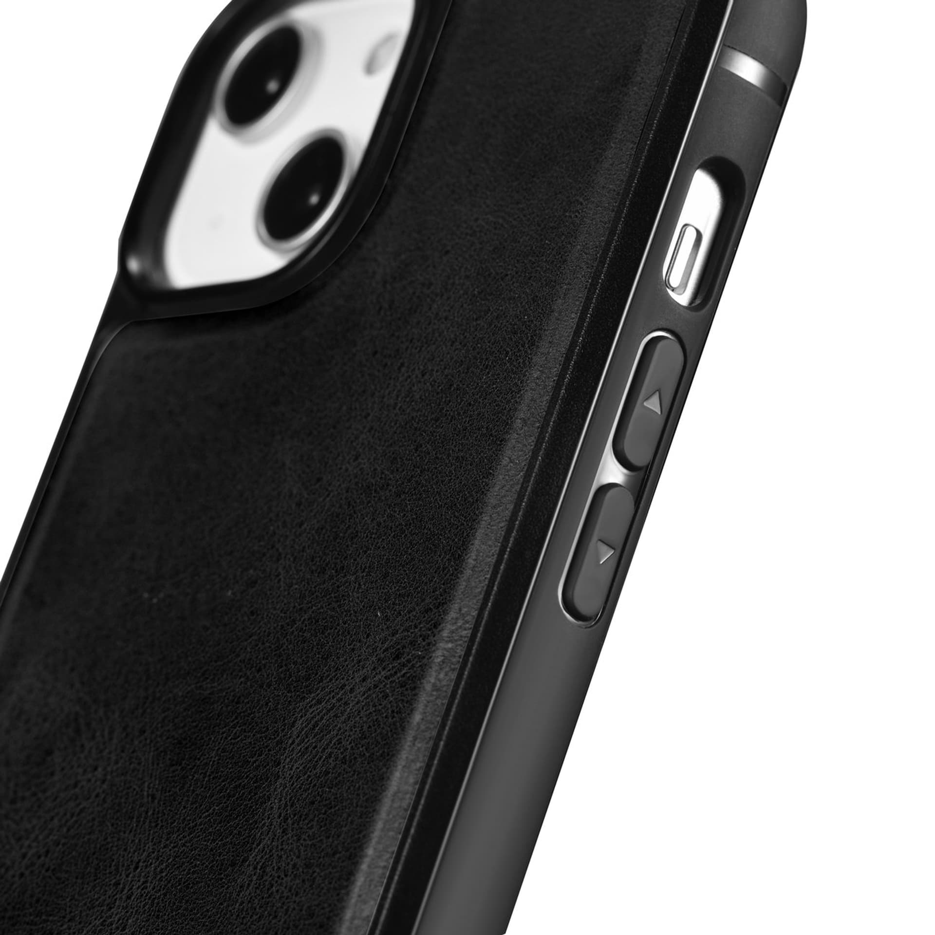 

iCarer Leather Oil Wax etui pokryte naturalną skórą do iPhone 14 Plus (kompatybilne z MagSafe) czarny (WMI14220719-BK)