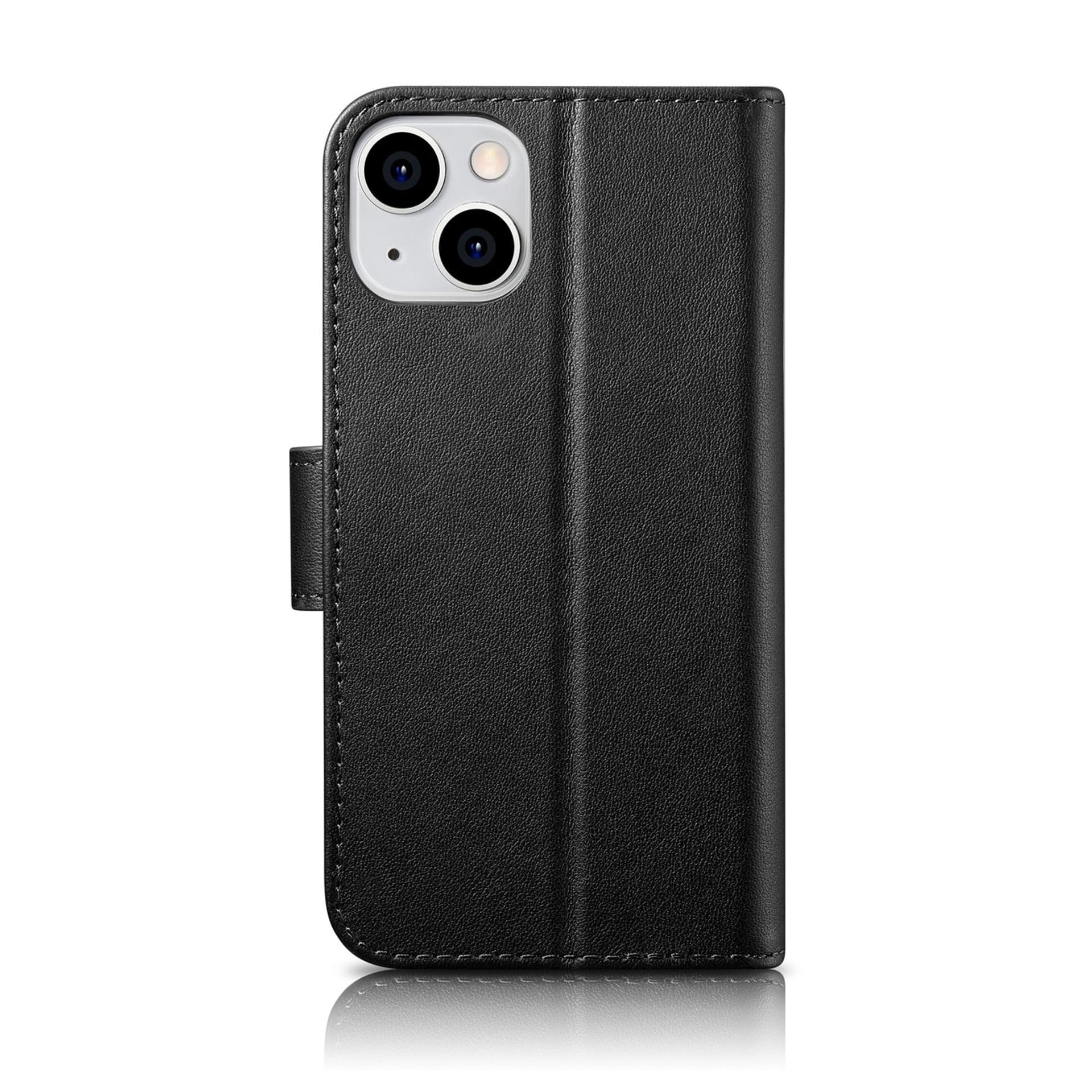 

iCarer Wallet Case 2in1 etui iPhone 14 skórzany pokrowiec z klapką Anti-RFID czarny (WMI14220725-BK)
