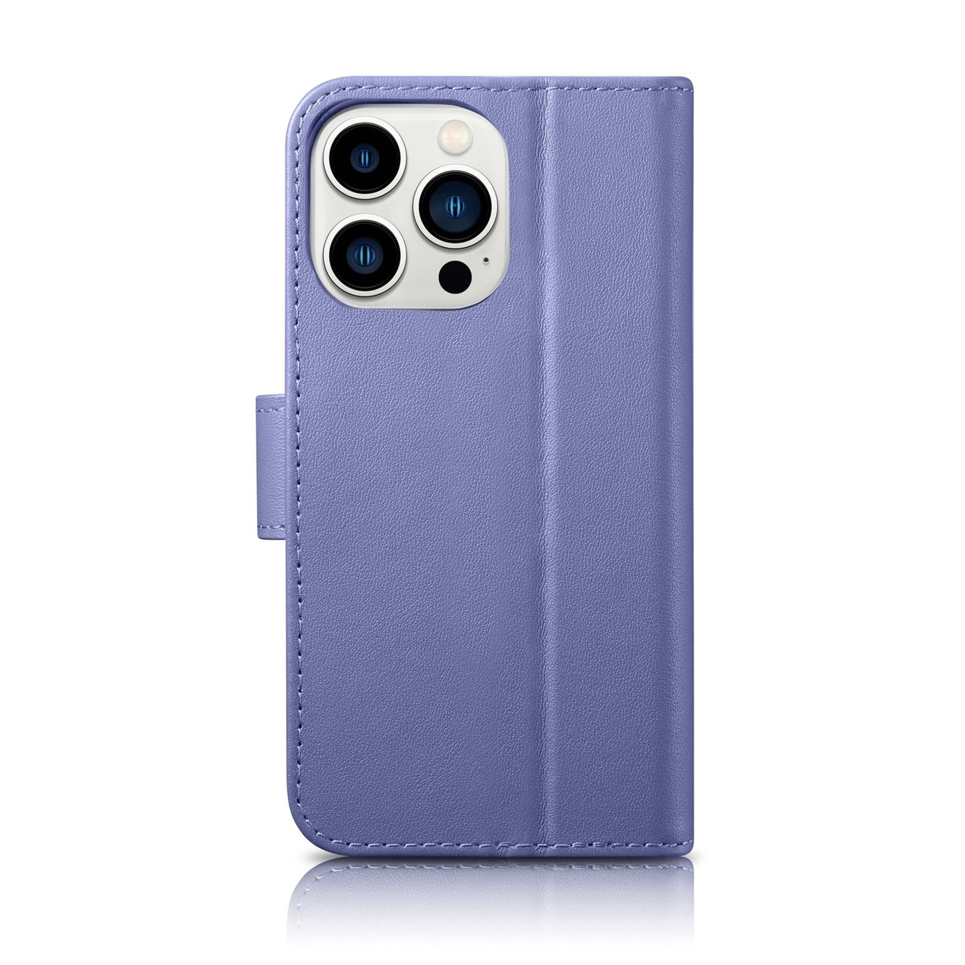 

iCarer Wallet Case 2in1 etui iPhone 14 Pro skórzany pokrowiec z klapką Anti-RFID jasnofioletowy (WMI14220726-LP)