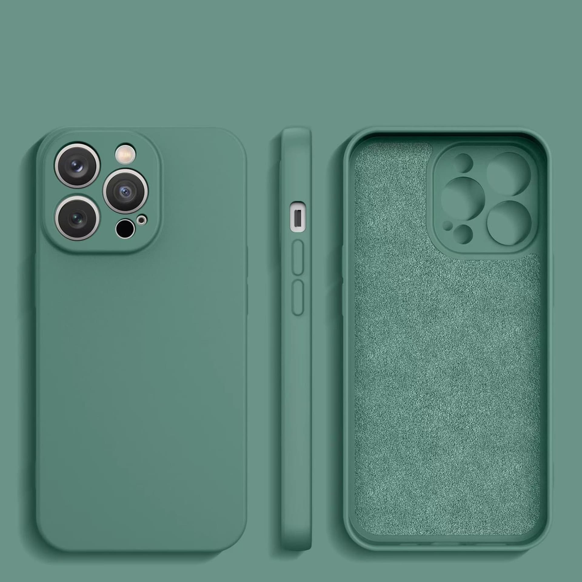 

Silicone case etui iPhone 14 Pro Max silikonowy pokrowiec zielone