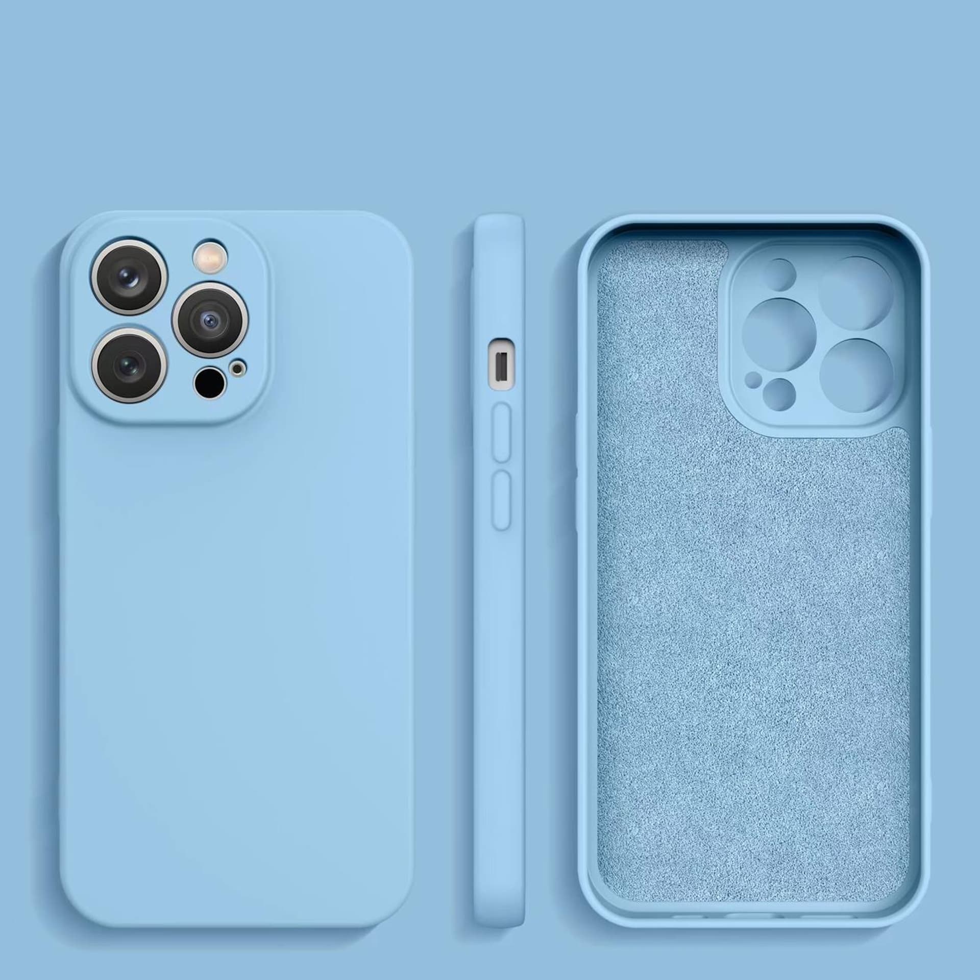 

Silicone case etui iPhone 14 Plus silikonowy pokrowiec jasnoniebieskie