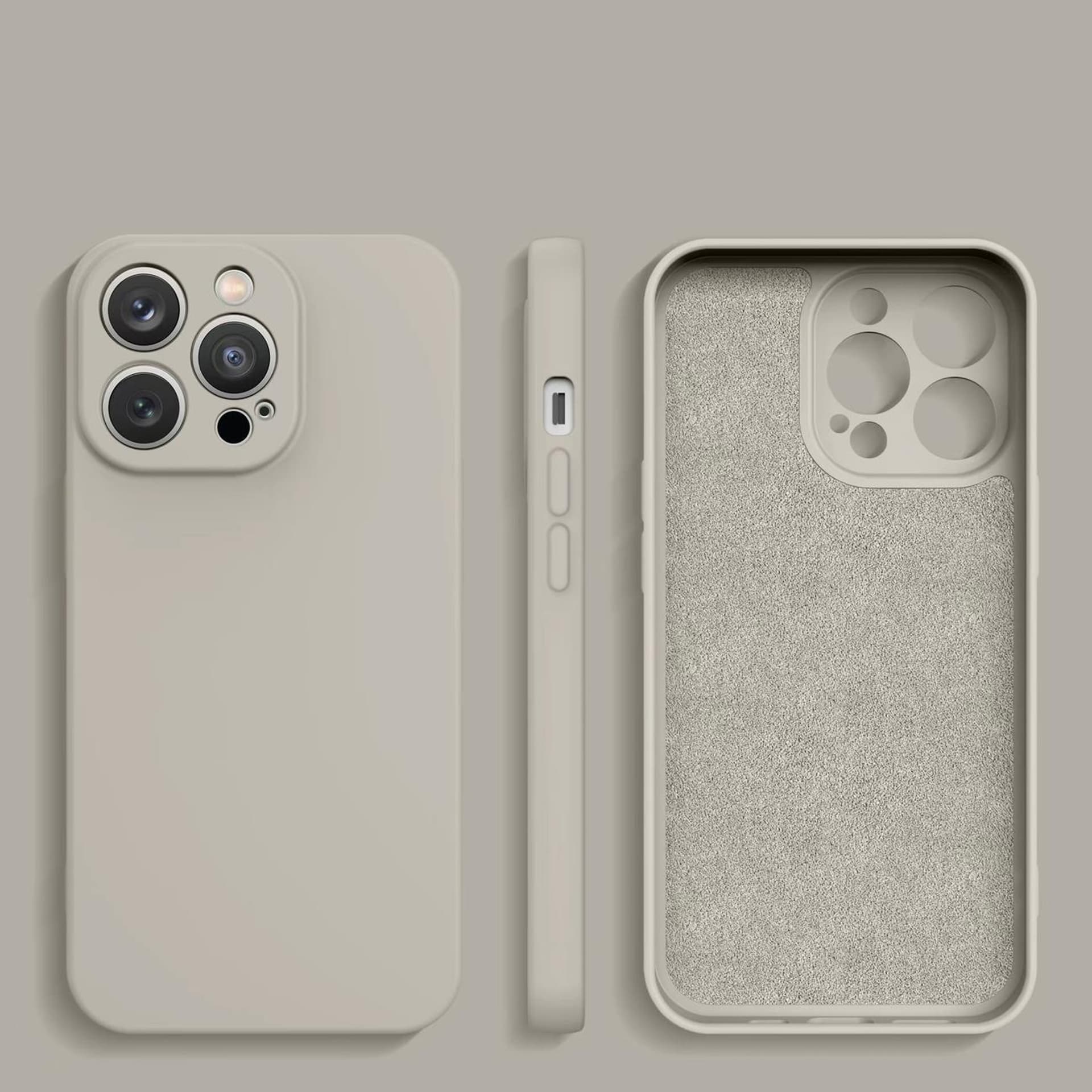 

Silicone case etui iPhone 13 Pro silikonowy pokrowiec beżowe