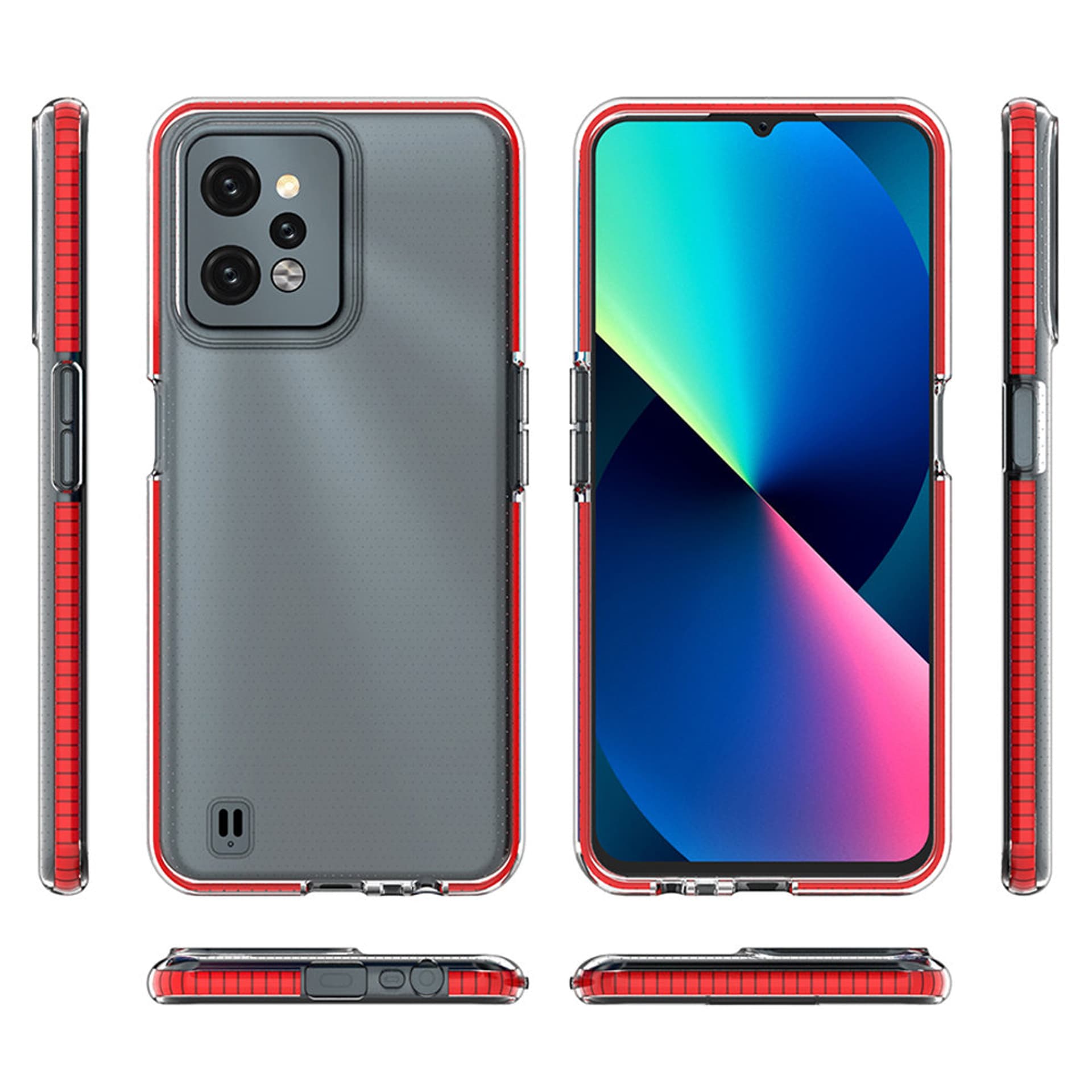 

Spring Case etui Realme C31 silikonowy pokrowiec z ramką jasnoniebieskie