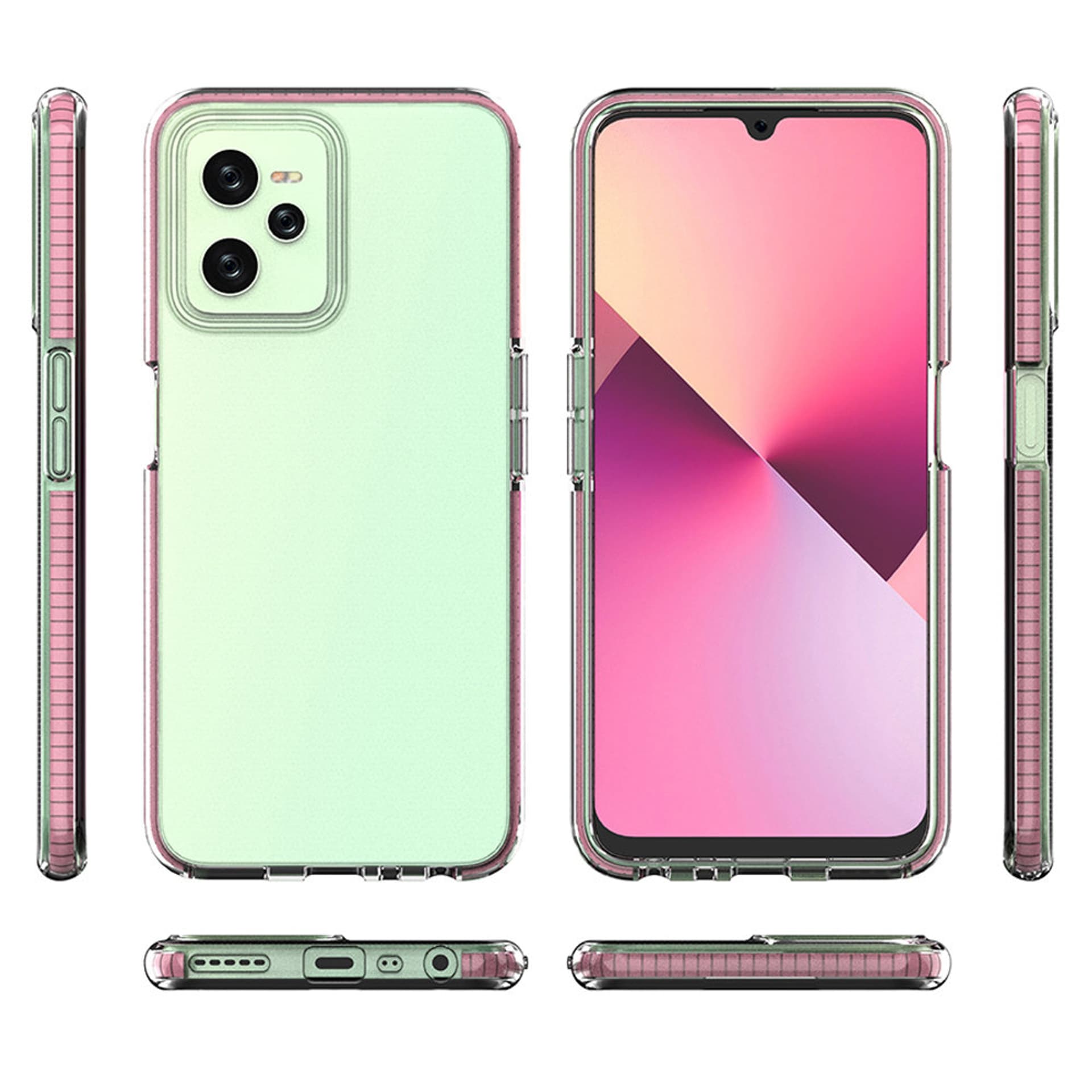 

Spring Case etui Realme C35 silikonowy pokrowiec z ramką jasnoróżowe