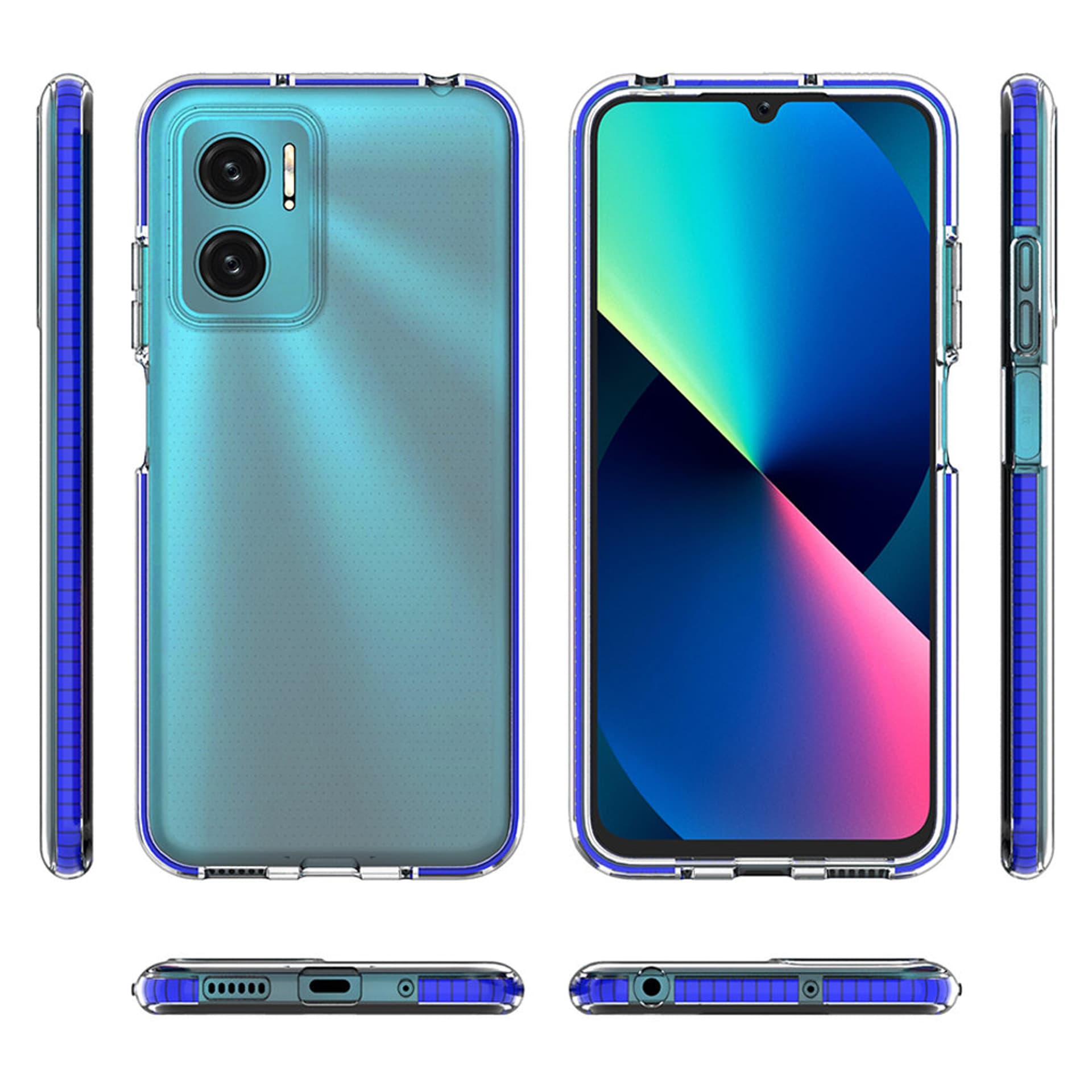 

Spring Case etui Xiaomi Redmi Note 11E /Redmi 10 5G / Redmi 10 Prime+ 5G / Poco M4 5G silikonowy pokrowiec z ramką czarne
