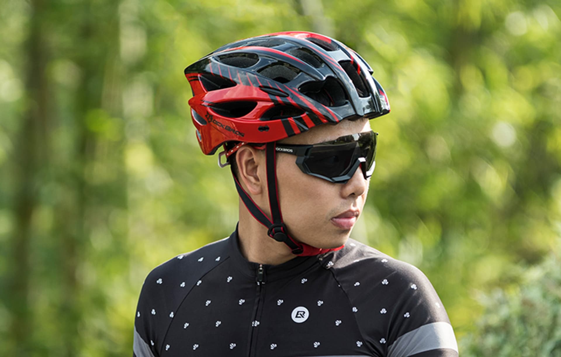 

Kask rowerowy regulowany + okulary Rockbros WT027-S (czerwony)