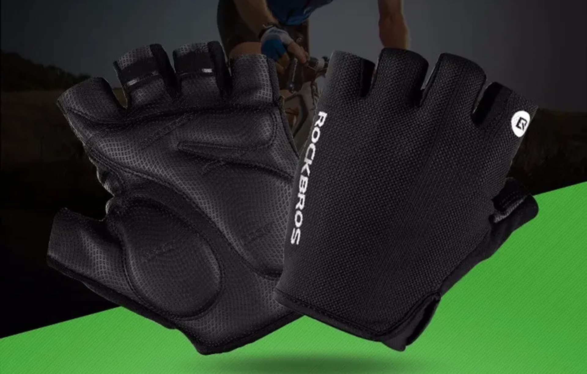 

Rękawiczki z odkrytymi palcami na rower Rockbros rozmiar: S S106BK-S (czarne)