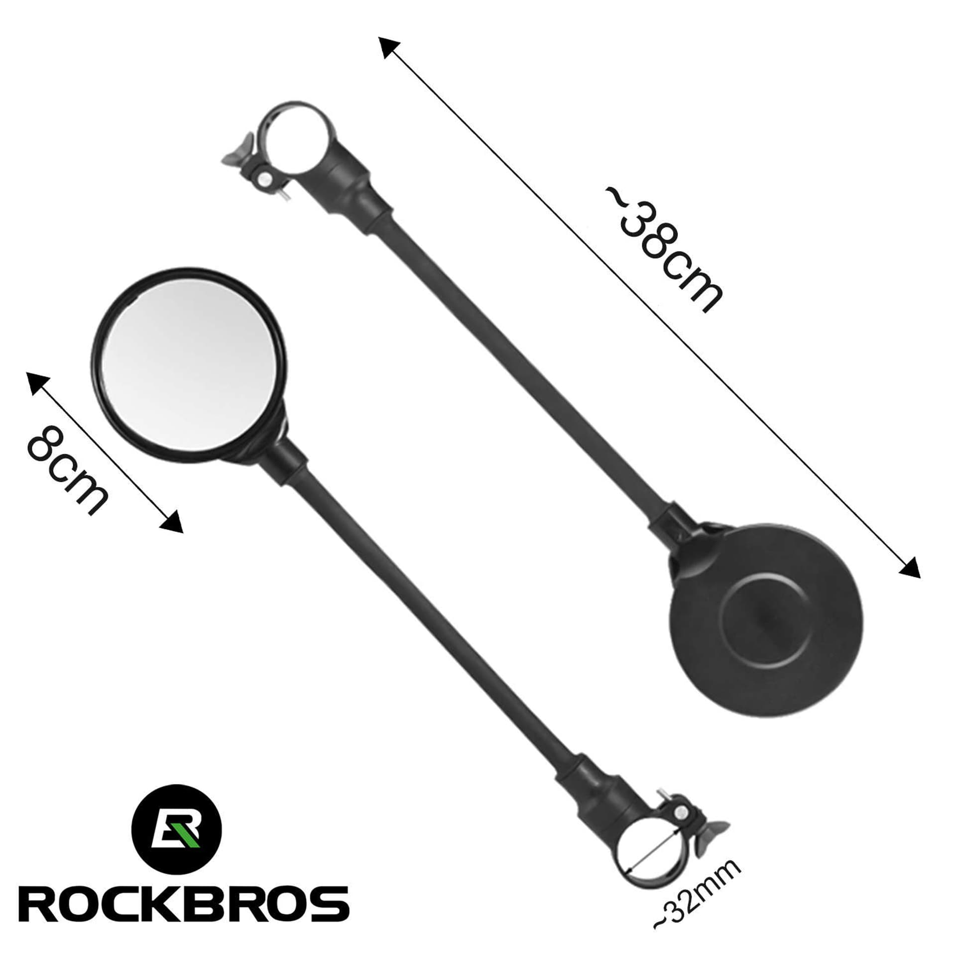

Lusterko rowerowe Rockbros FK-419 sferyczne wypukłe regulowane 360 czarne (1szt.)
