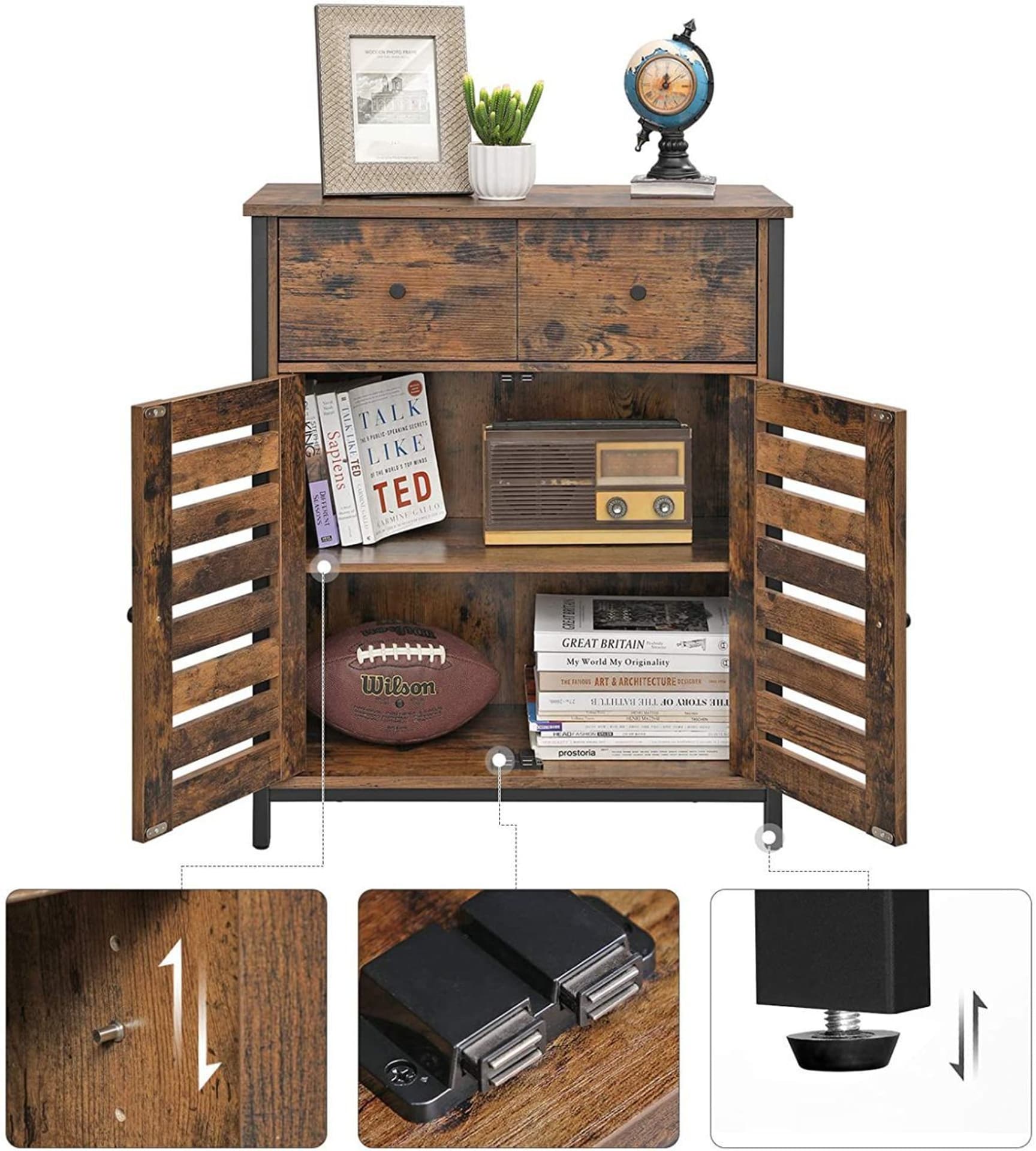 

Szafka uniwersalna z szufladą brązowa 70 cm LOFT