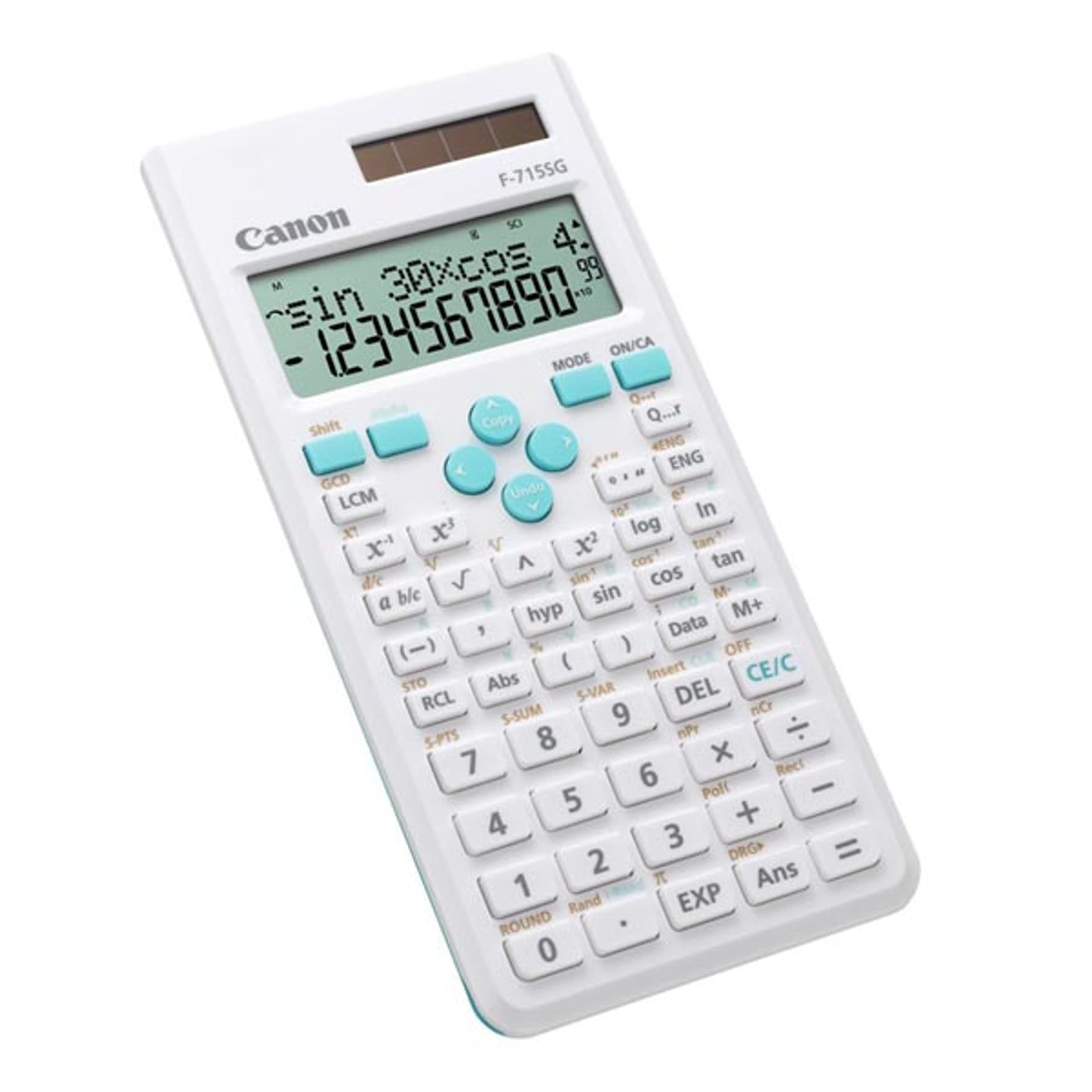 

Canon Kalkulator F-715SG, biała, szkolny, 12 cyfr, obudowa z niebieskim wykończeniem