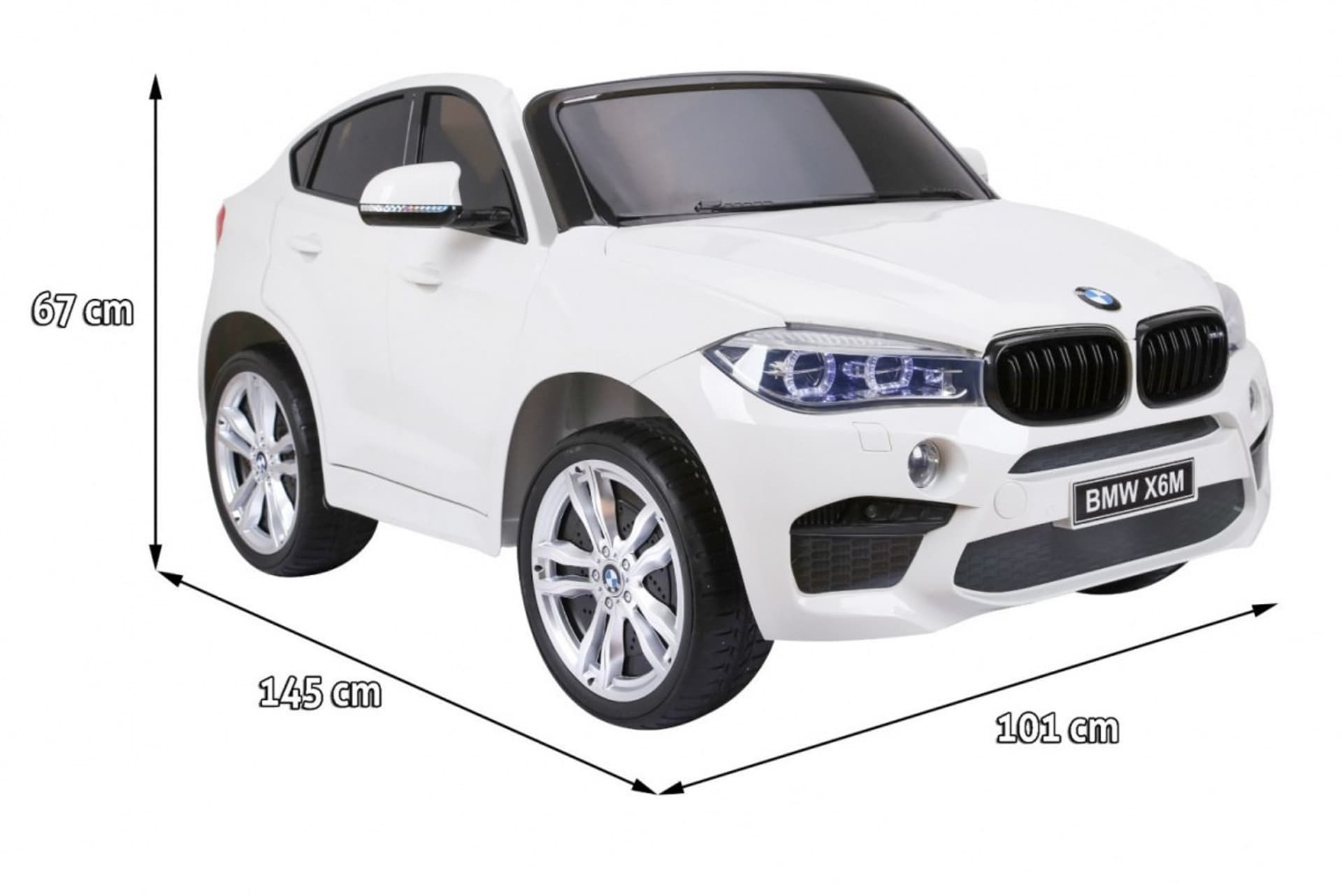 

BMW X6M XXL dla 2 dzieci Biały + Pilot + Ekoskóra + Pasy + Wolny Start + MP3 USB + LED