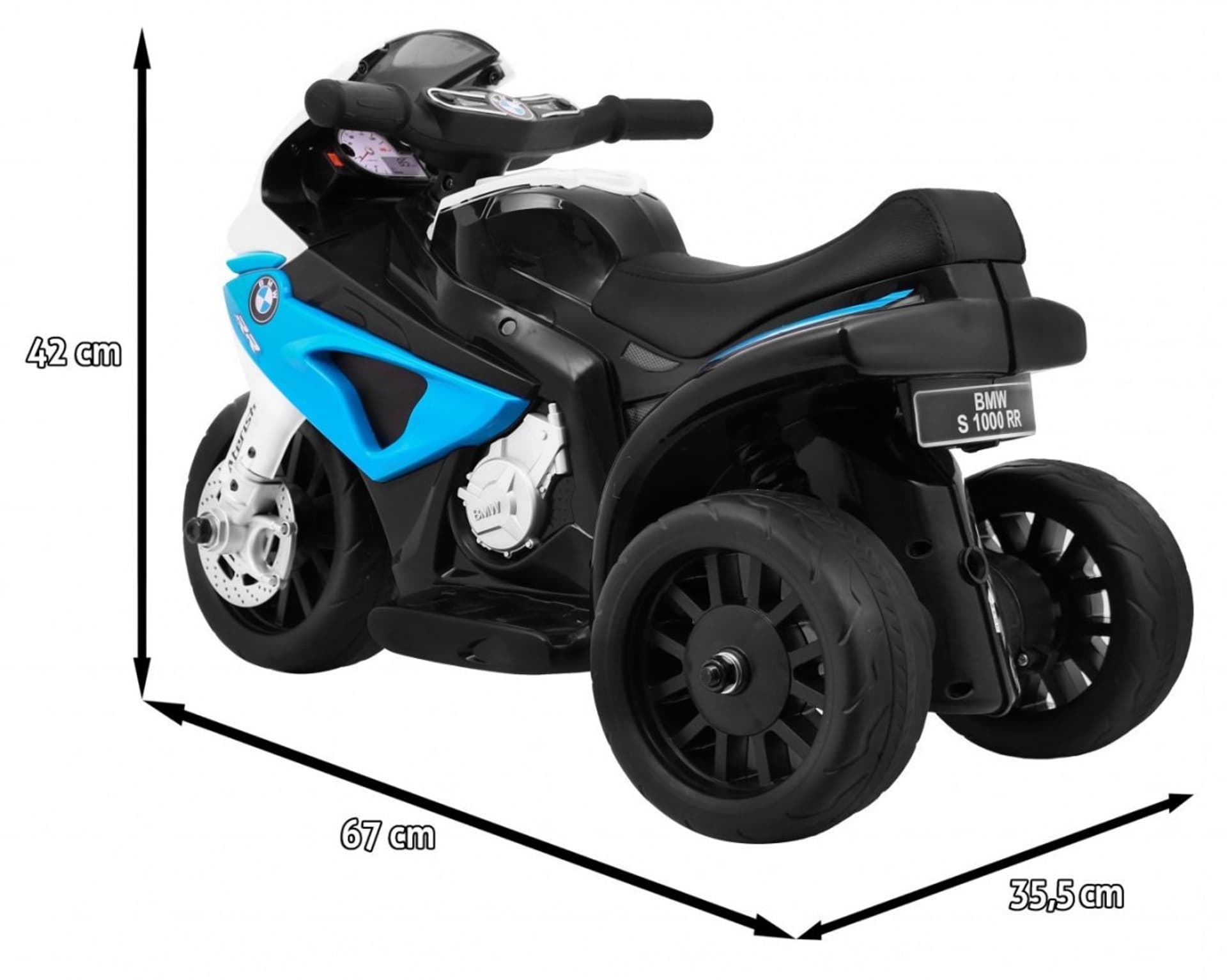 

Motor BMW S1000 RR Mini na akumulator dla dzieci Niebieski + 3 koła + Dźwięki + LED