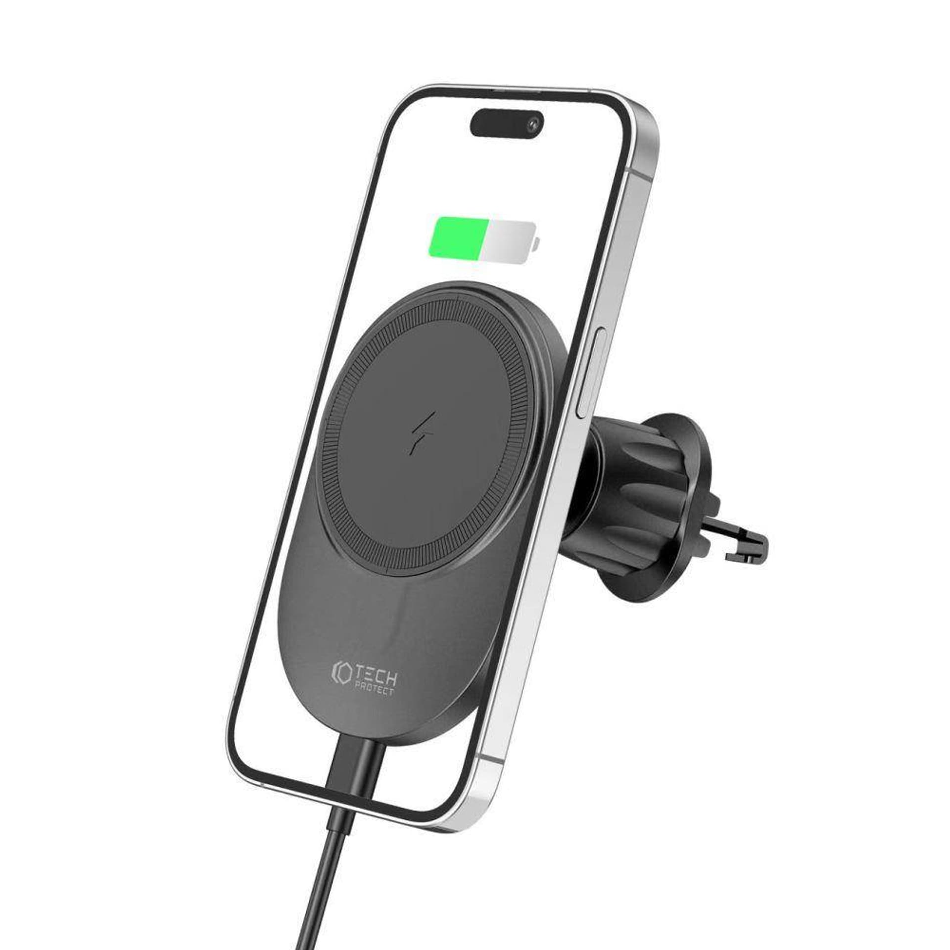 

Magnetyczny Uchwyt Samochodowy MagSafe z Ładowaniem Bezprzewodowym 15W do Kratki Nawiewu Tech-Protect MM15W-V1 czarny