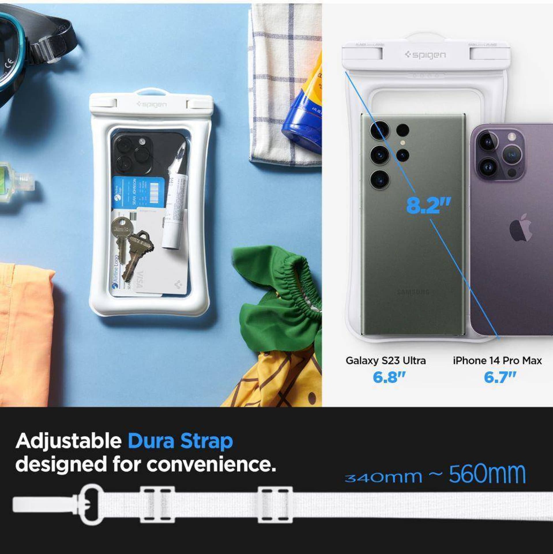 

Etui Spigen A610 Universal Waterproof Float białe