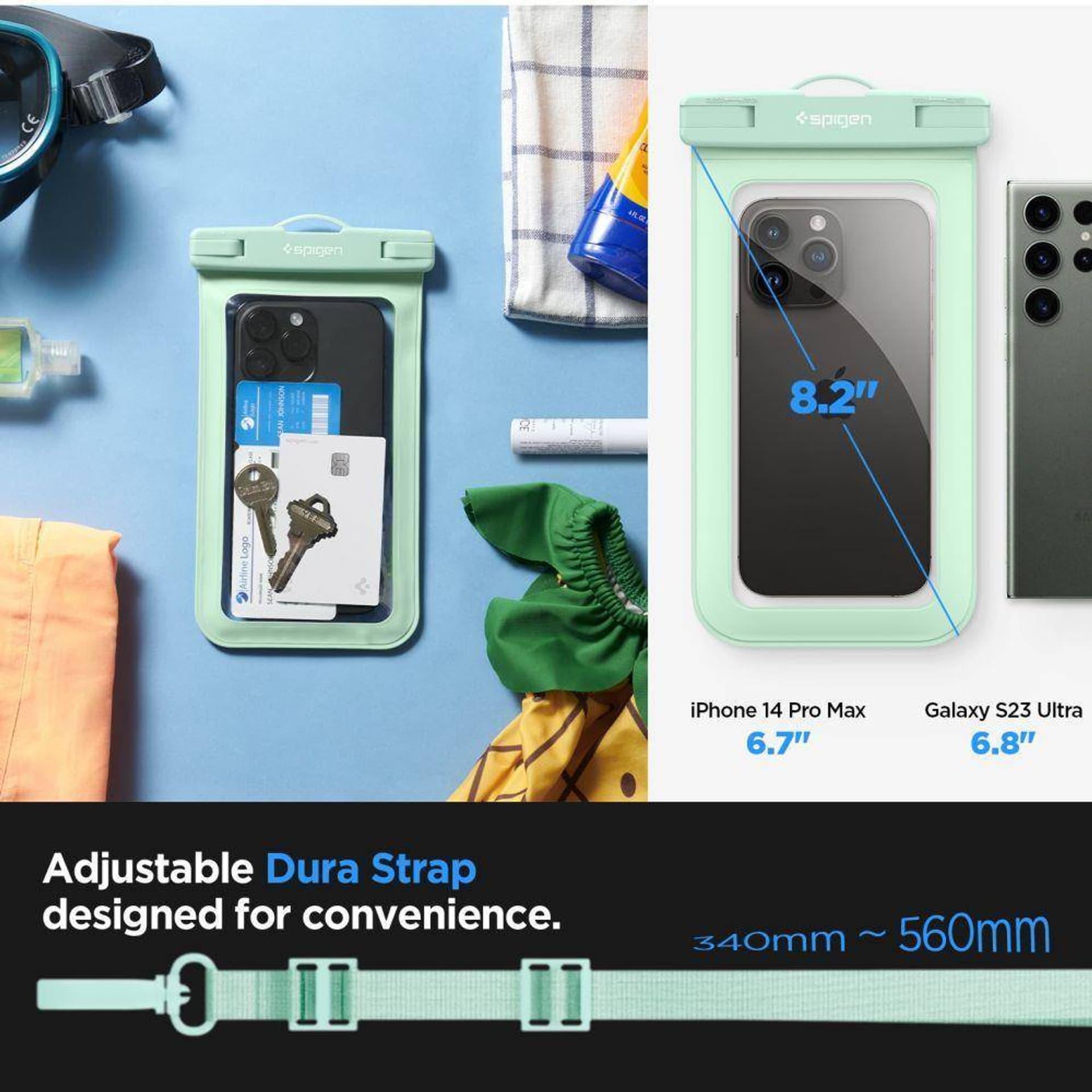 

Etui Spigen A610 Universal Waterproof Float miętowe