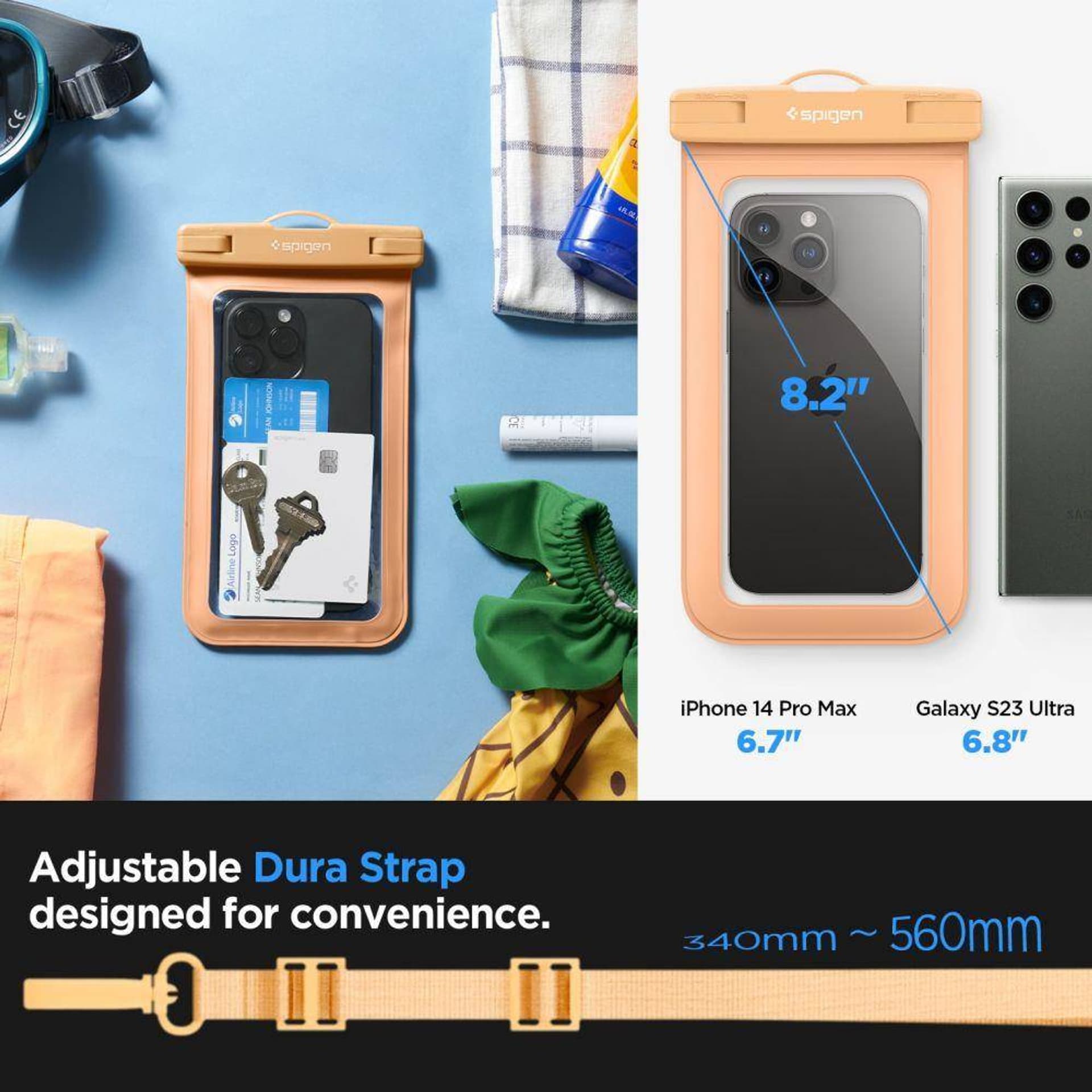 

Etui Spigen A610 Universal Waterproof Float Apricot