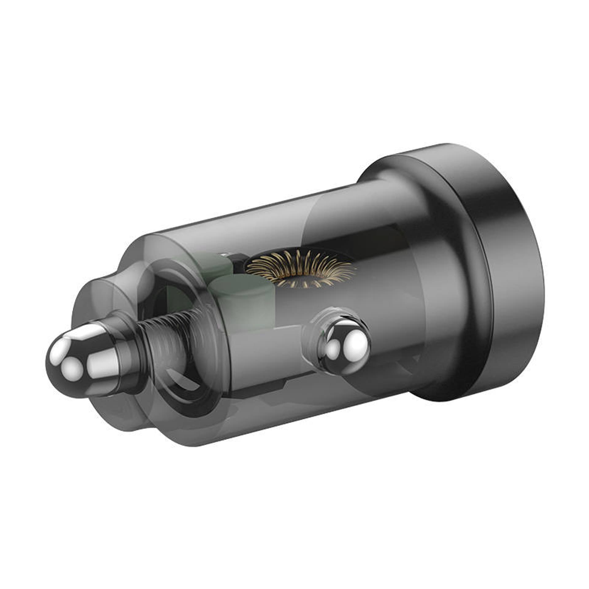 

Ładowarka samochodowa Budi 30W, USB + USB-C, PD + QC 3.0 (szara)