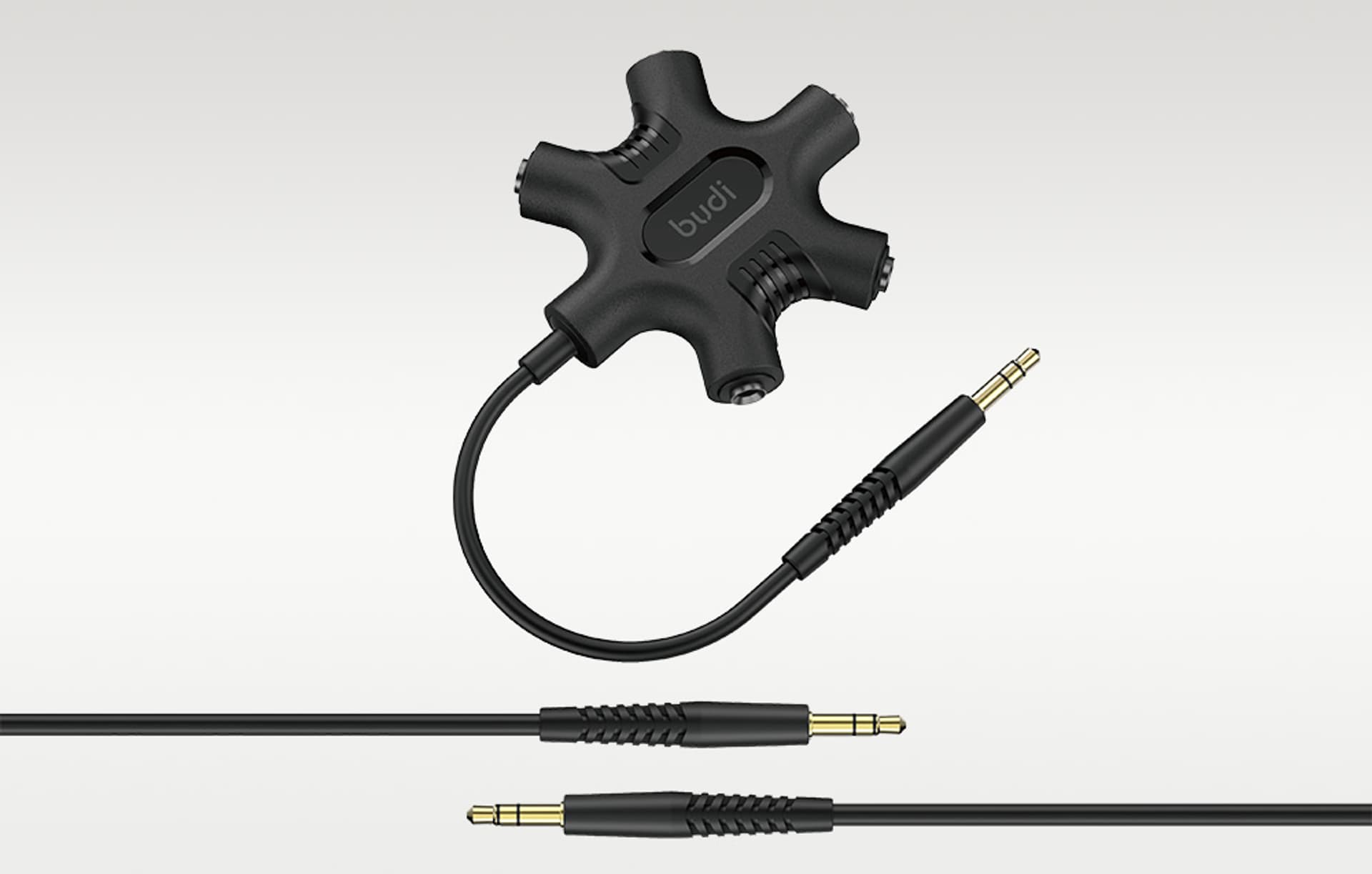 

Adapter AUX mini jack 3.5mm do 5x mini jack 3.5mm Budi Rockstar (czarny)