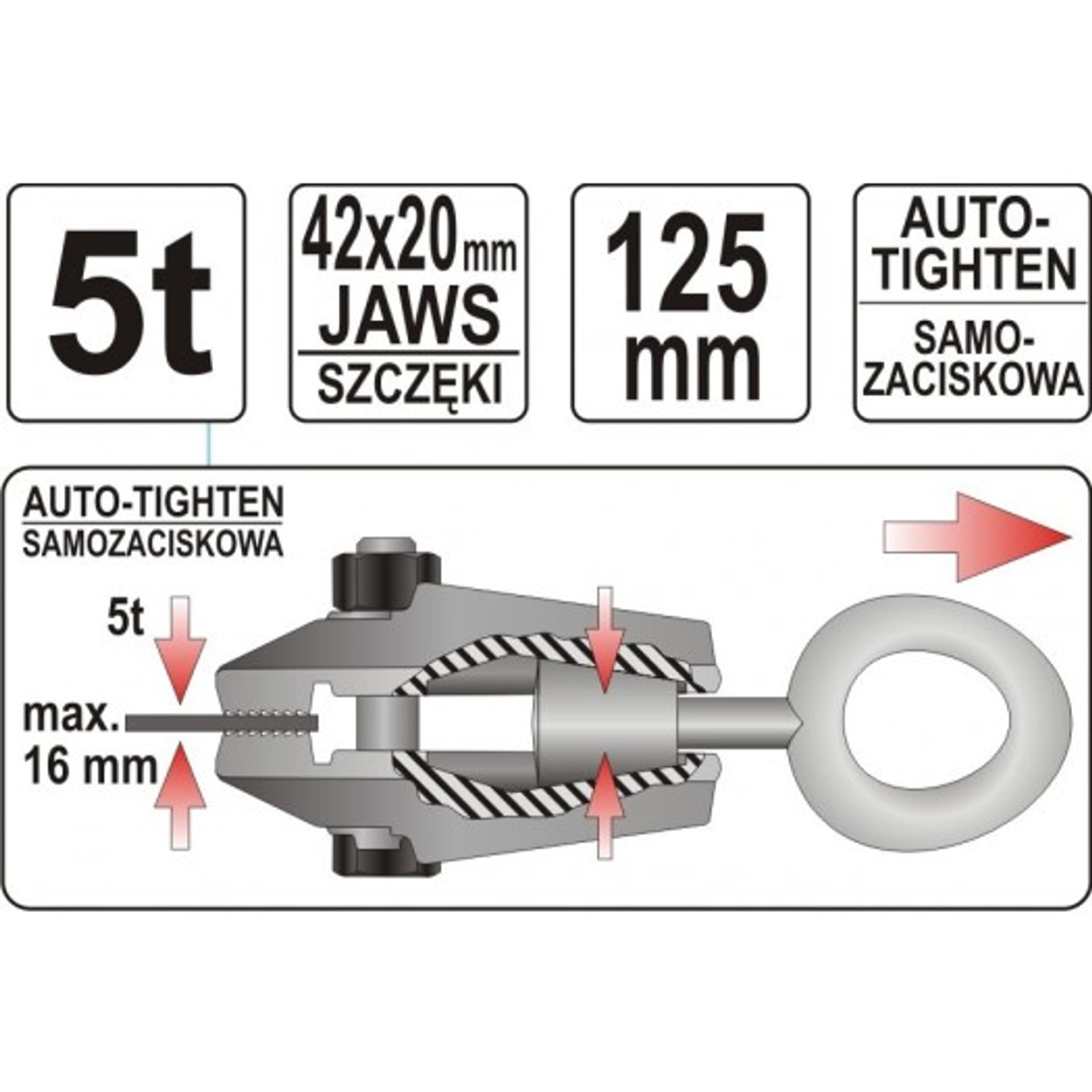 

KLAMRA BLACHARSKA SAMOZACISKOWA 125MM 5 TON