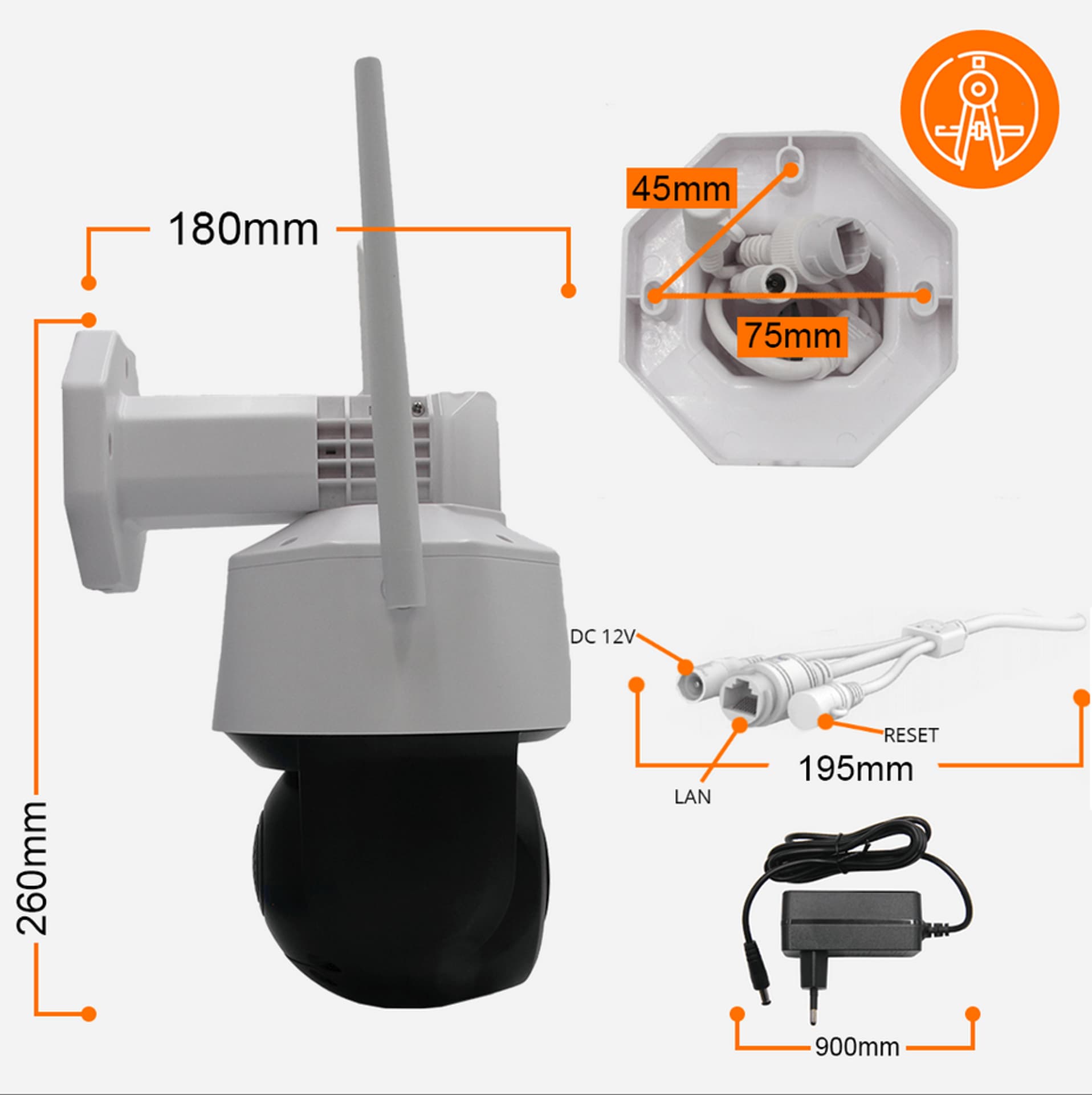 

Kamera IP Orllo TZ3 zewnętrzna obrotowa Wi-Fi poe 5MP