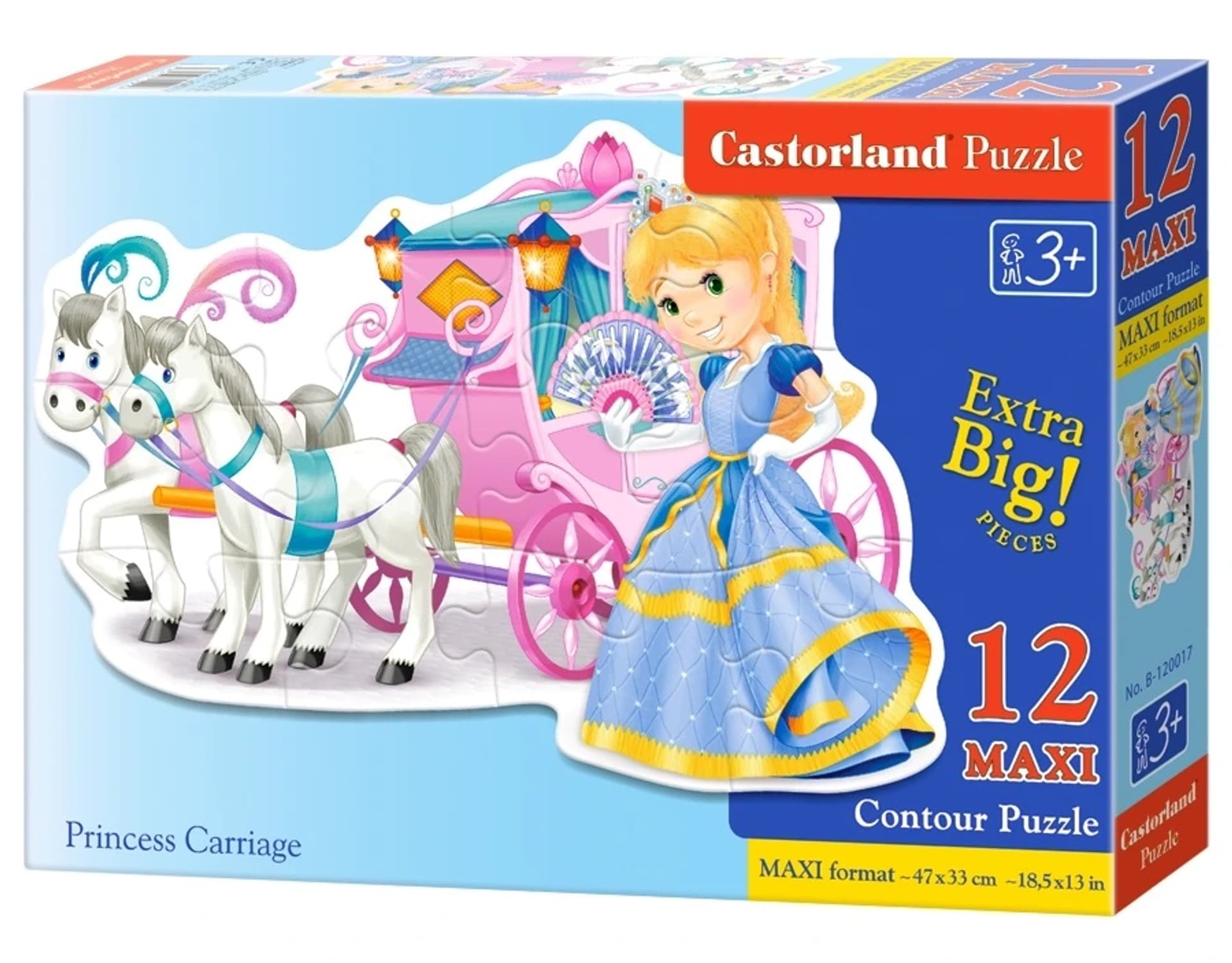 

CASTORLAND Puzzle 12 elementów Princess Carriage - Księżniczka i kareta 3+