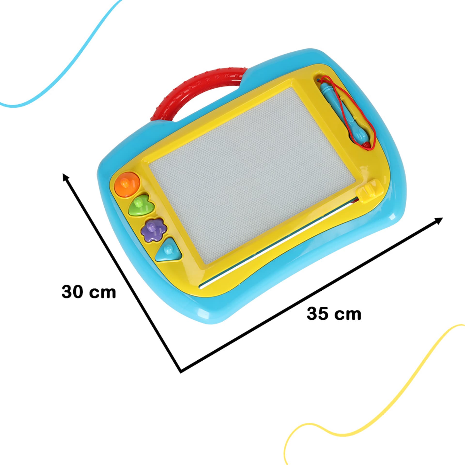

Tablica magnetyczna tablet do rysowania znikopis stempelki niebieski XL