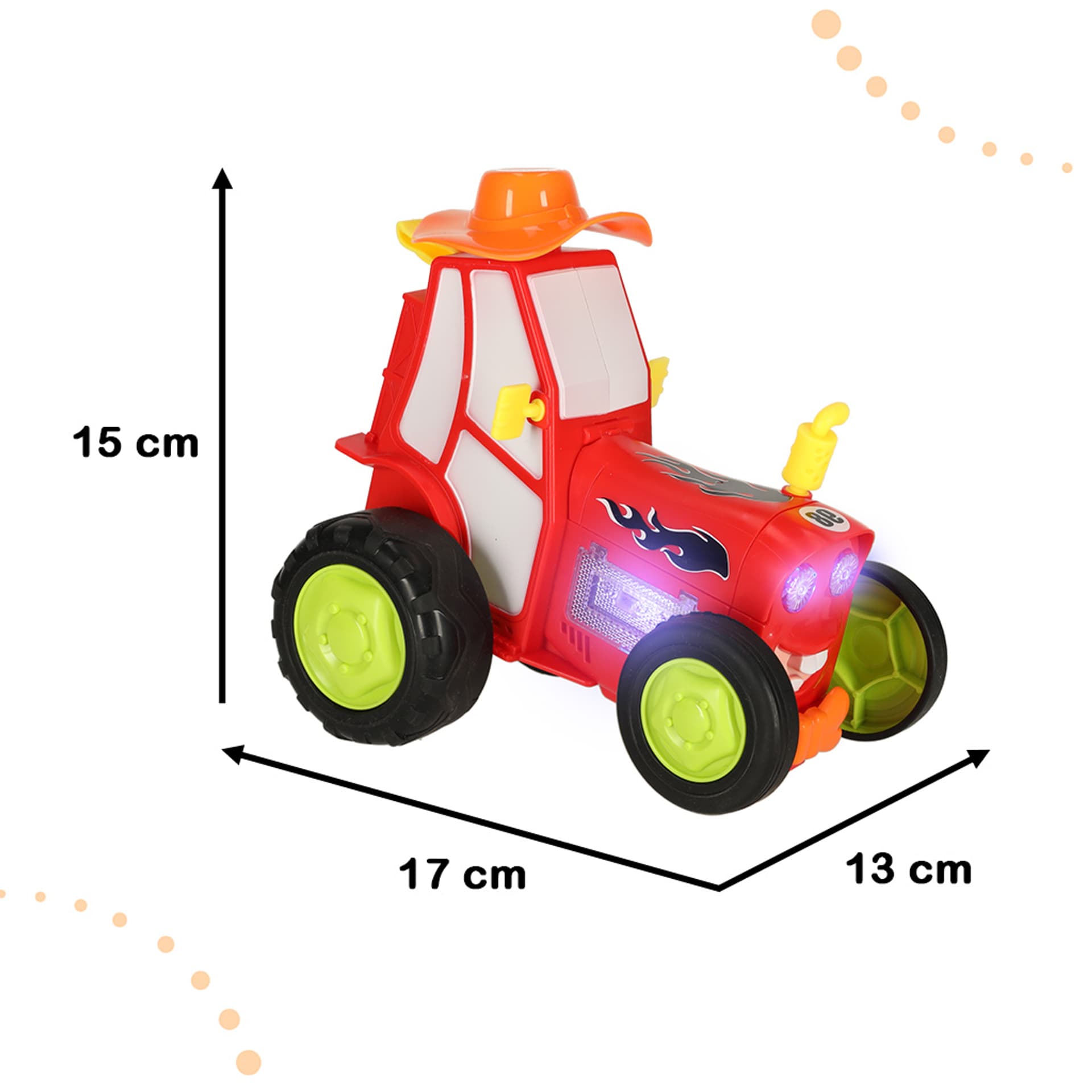

Traktor ciągnik zdalnie sterowany na pilota RC skaczący tańczący dźwięk