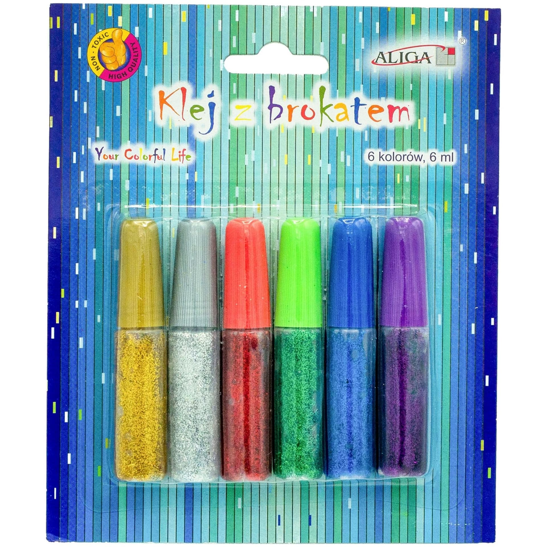 

KLEJ Z BROKATEM 6 KOLORÓW 6ml