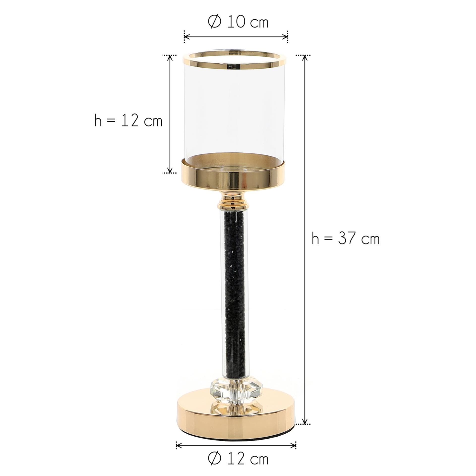 

świecznik z czarnym pirytem h=37cm