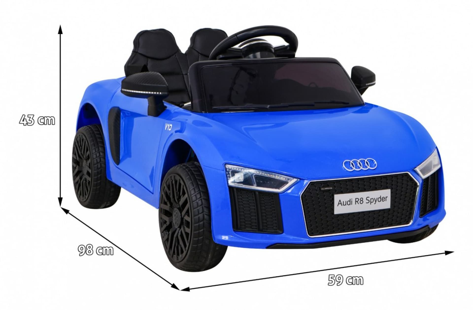 

Audi R8 na akumulator dla dzieci Niebieski + Pilot + EVA + Wolny Start + MP3 LED