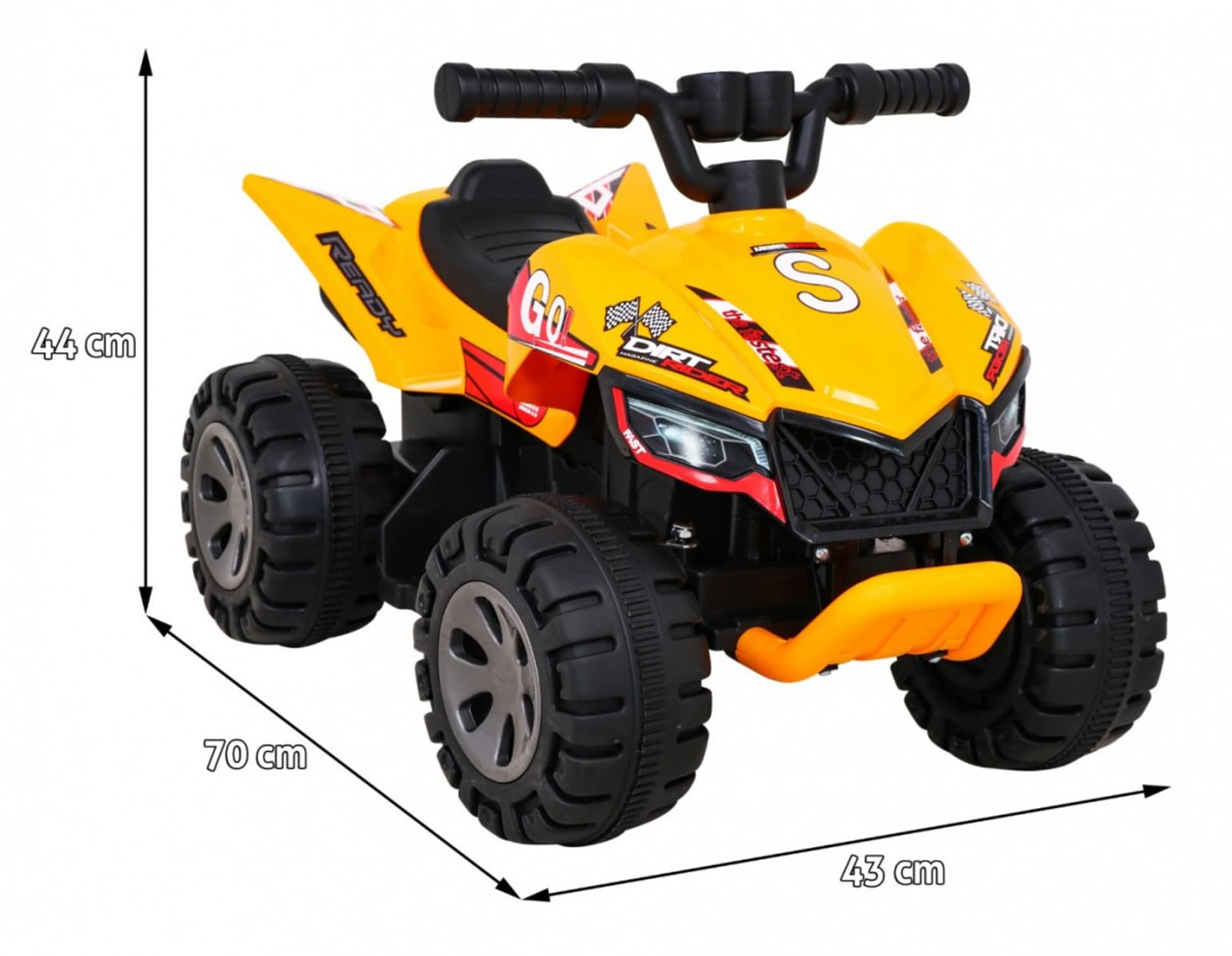

Quad The Fastest na akumulator dla dzieci Żółty + Silnik 25W