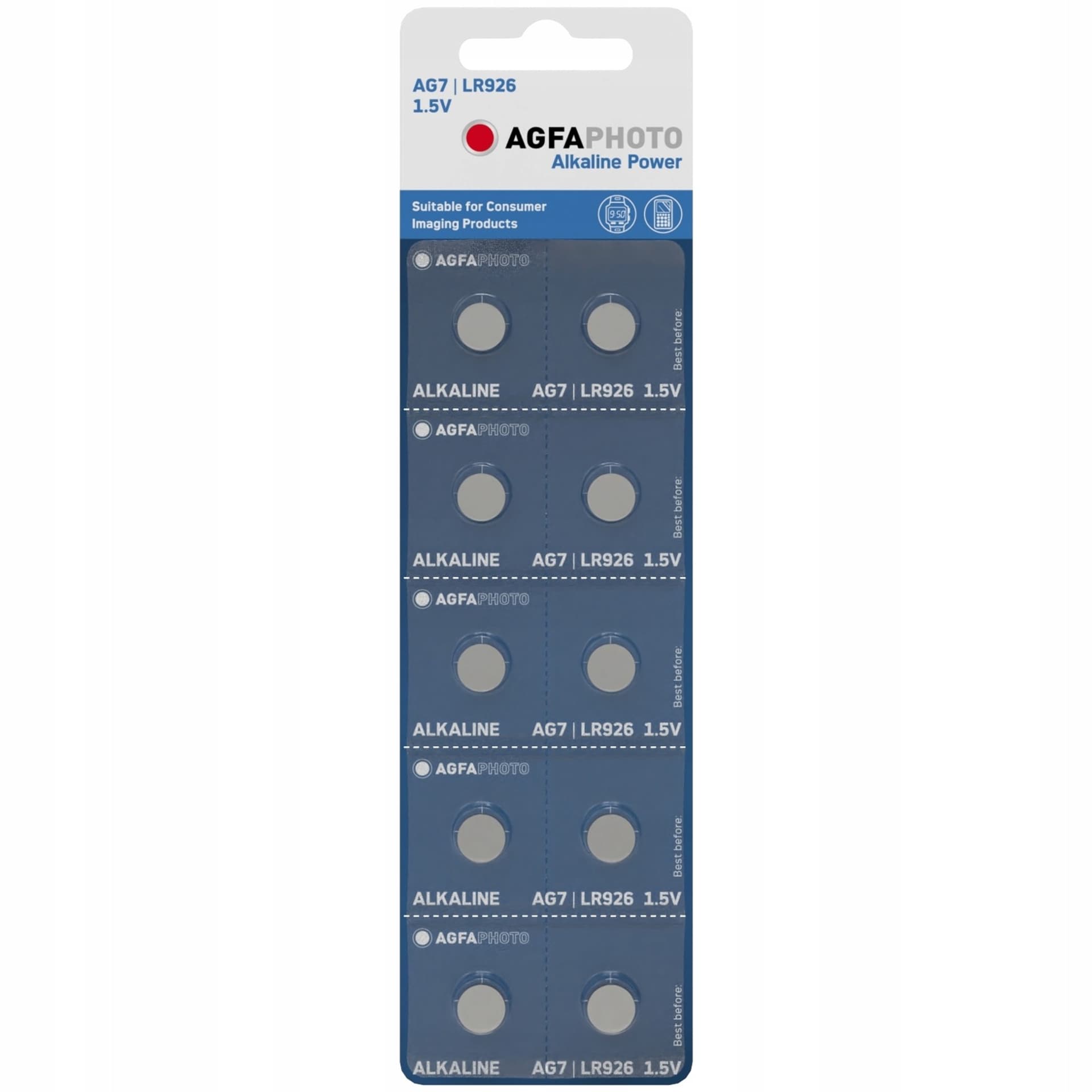 

10x BATERIA GUZIKOWA AGFAPHOTO AG7 LR927 1.5V ALK