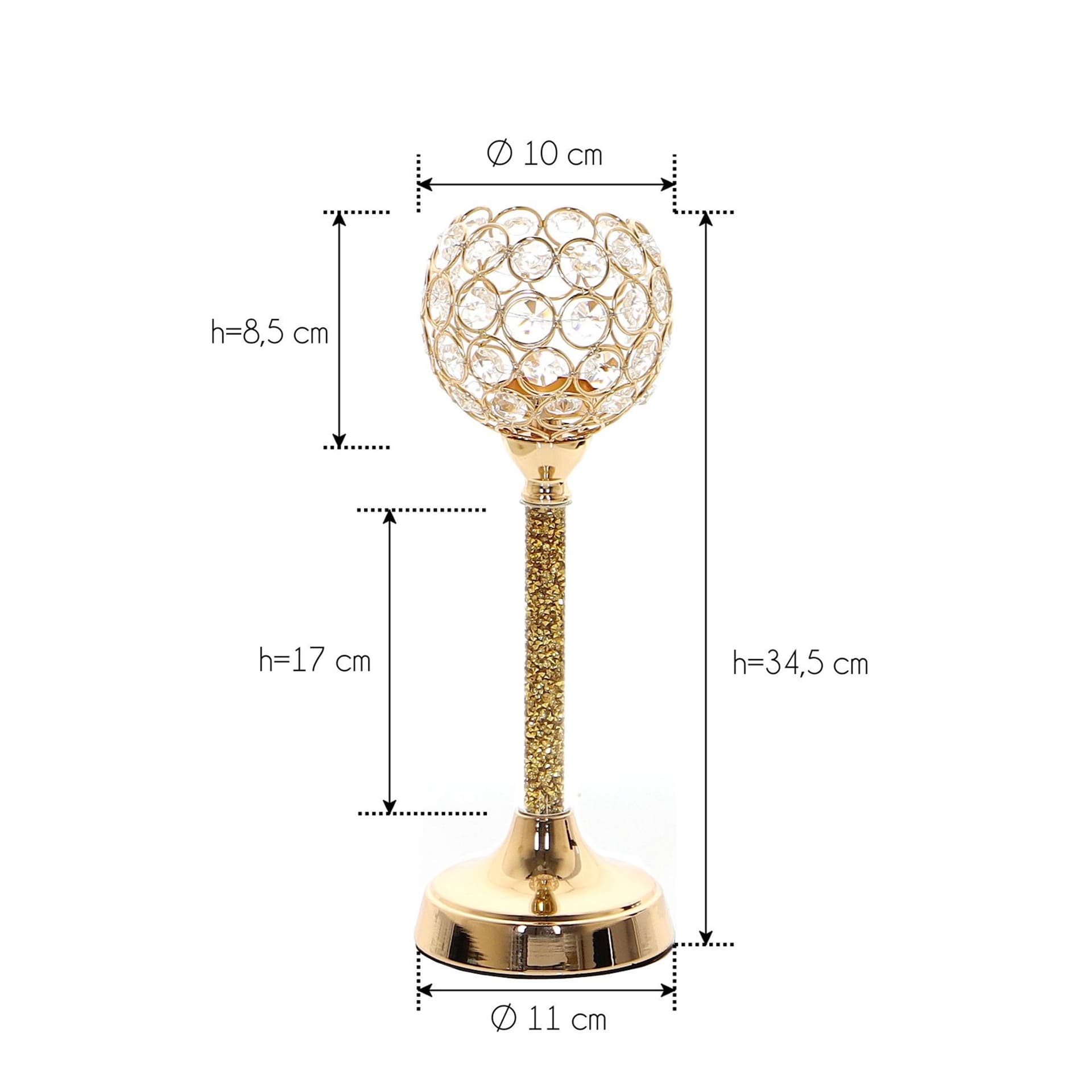 

świecznik z pirytem na tealight Ø11x30,5 cm