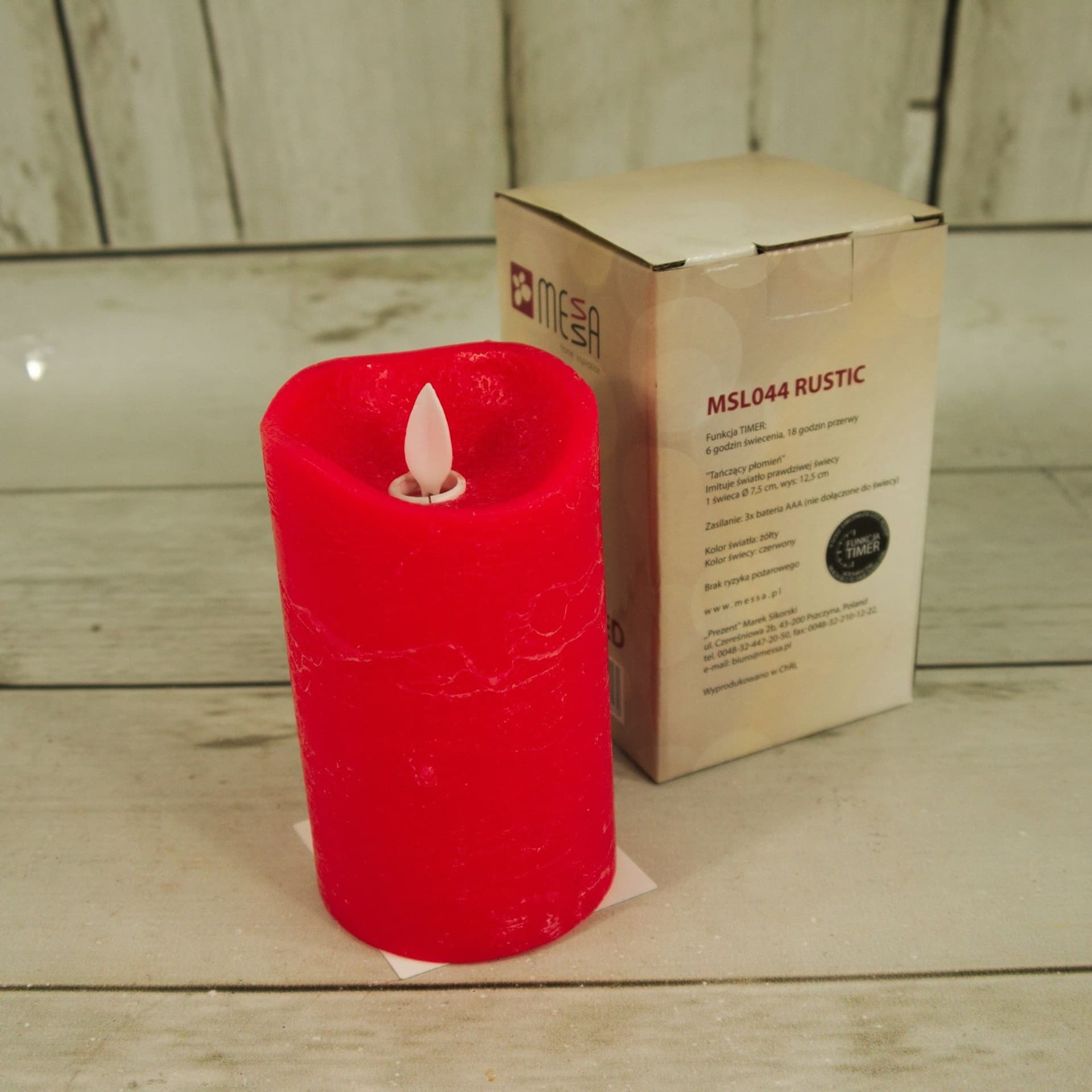 

świeca woskowa led z tańczącym płomieniem 7,5×12,5cm