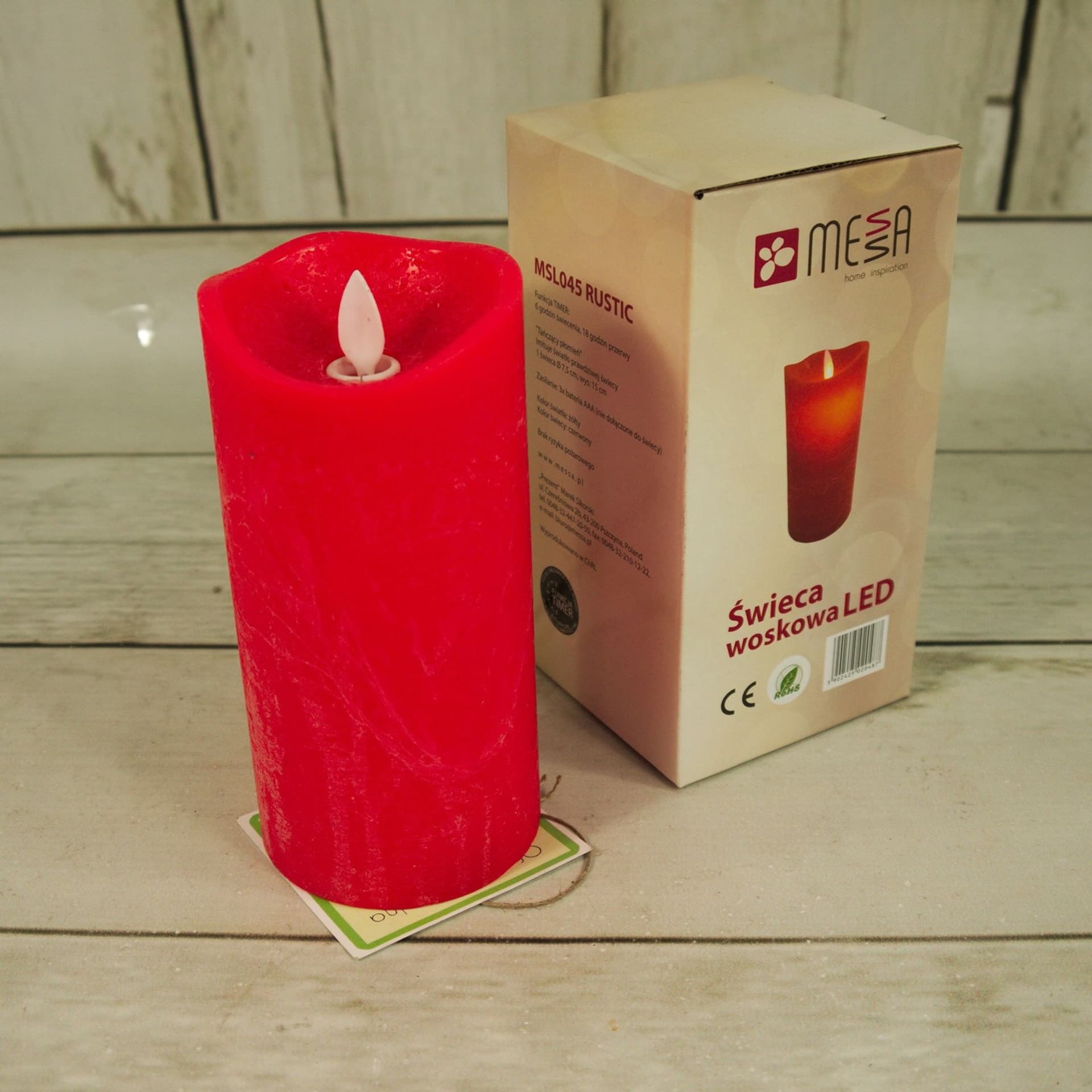 

świeca woskowa led z tańczącym płomieniem 7,5×15cm