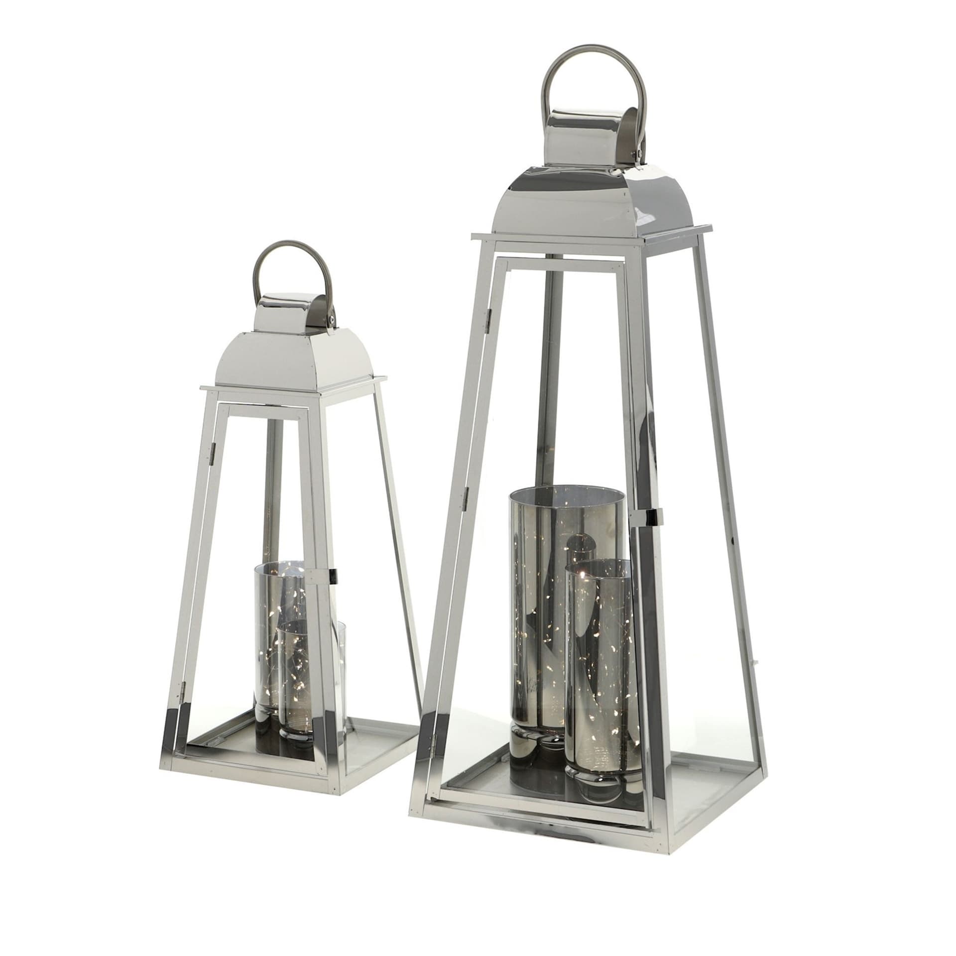 

latarnia metalowa srebrny chrom s/2 h=50/71cm