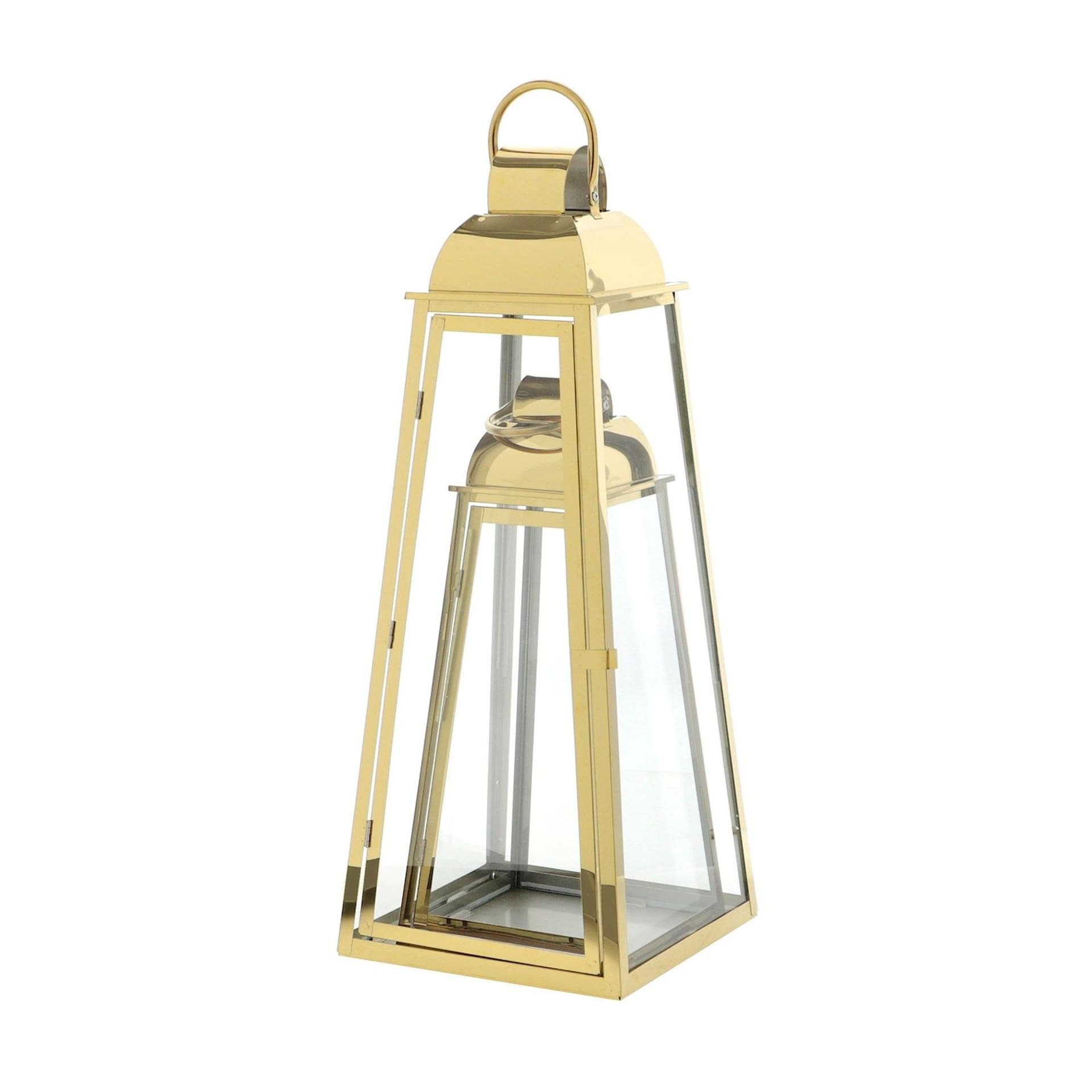 

latarnia metalowa złoty chrom s/2 h=50/71cm
