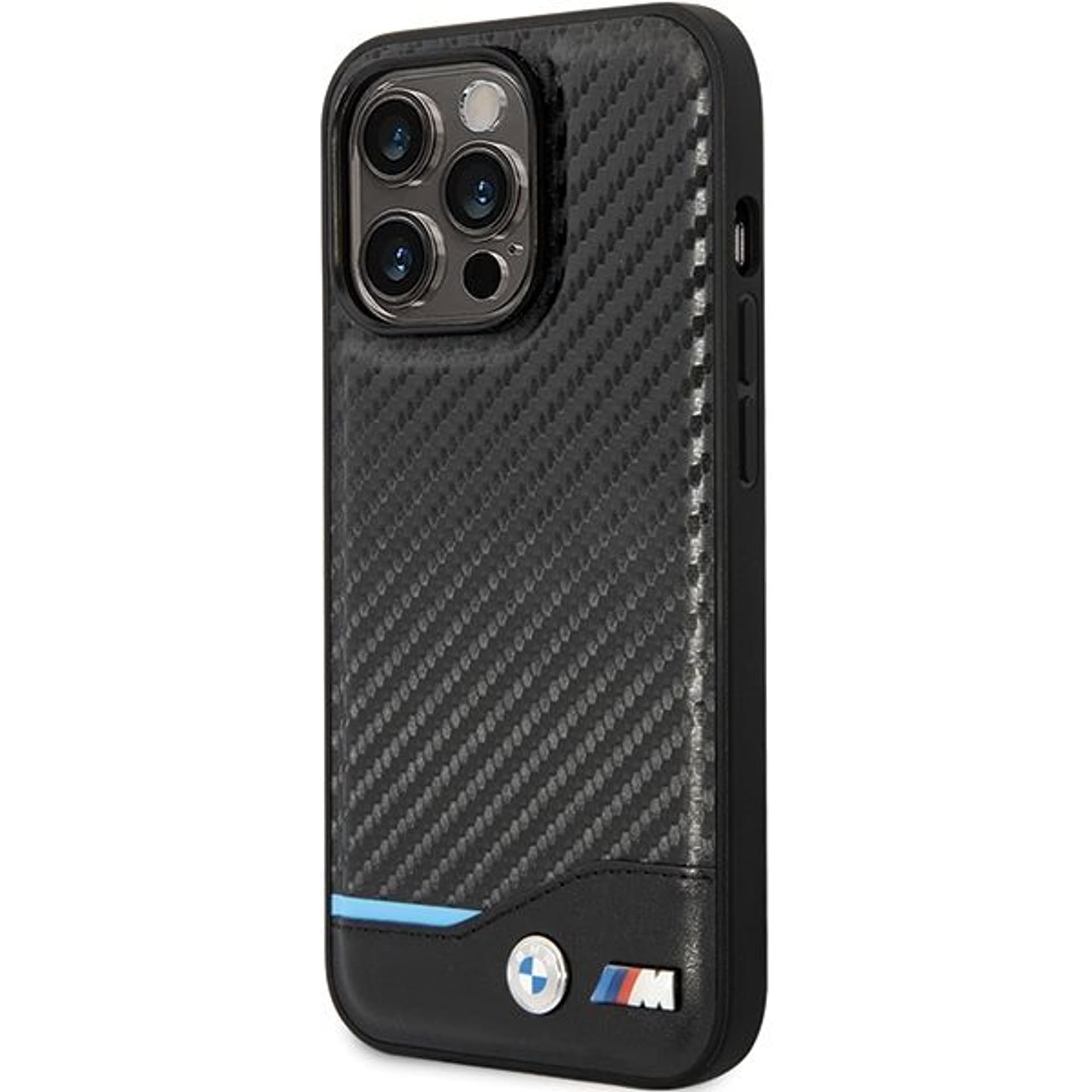 

Etui BMW BMHCP13X22NBCK iPhone 13 Pro Max 6.7" czarny/black hardcase Leather Carbon