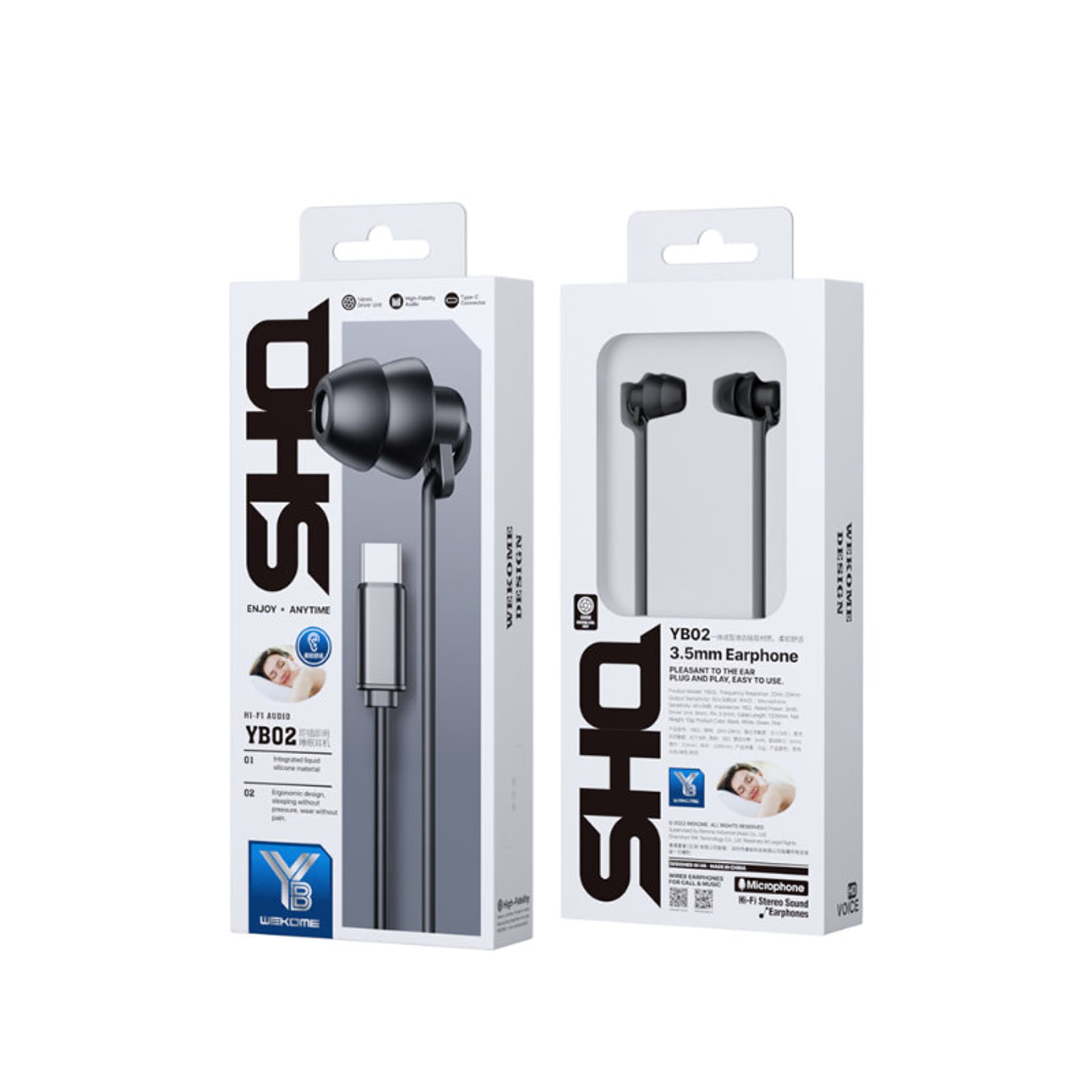 

WEKOME YB02 SHQ Series - Słuchawki przewodowe USB-C (Czarny)