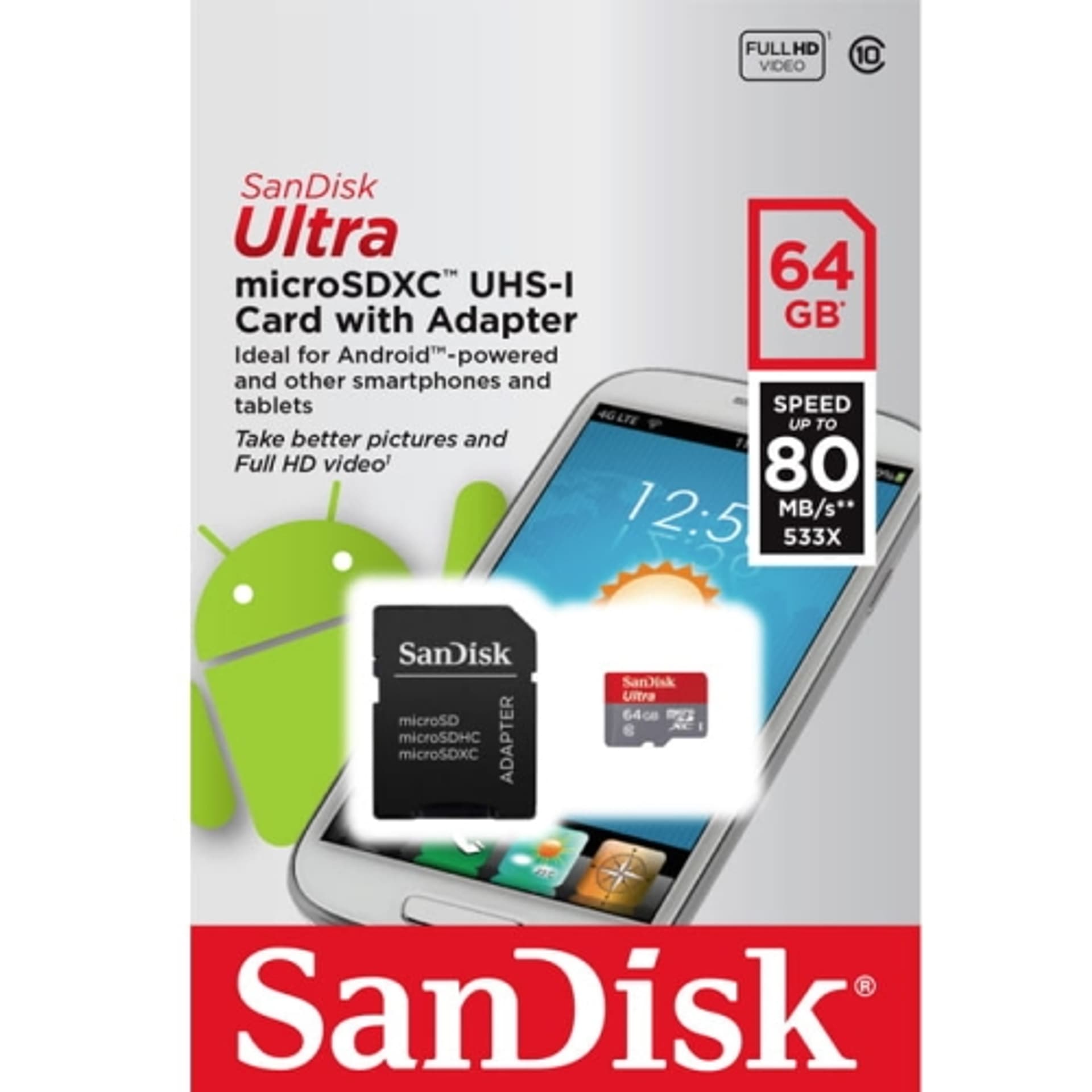 

KARTA micro SD 64GB SANDISK Ultra SDXC CLASS 10