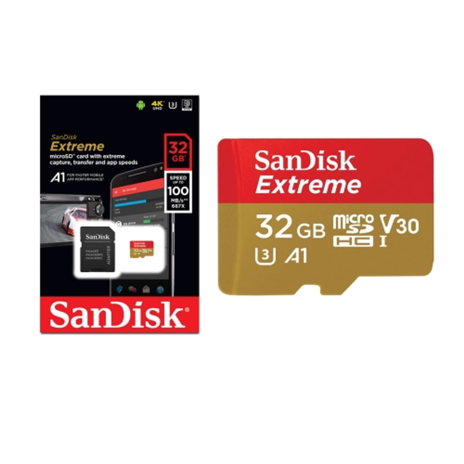 

KARTA SANDISK EXTREME microSDXC 32GB 100mb/s C10 U3