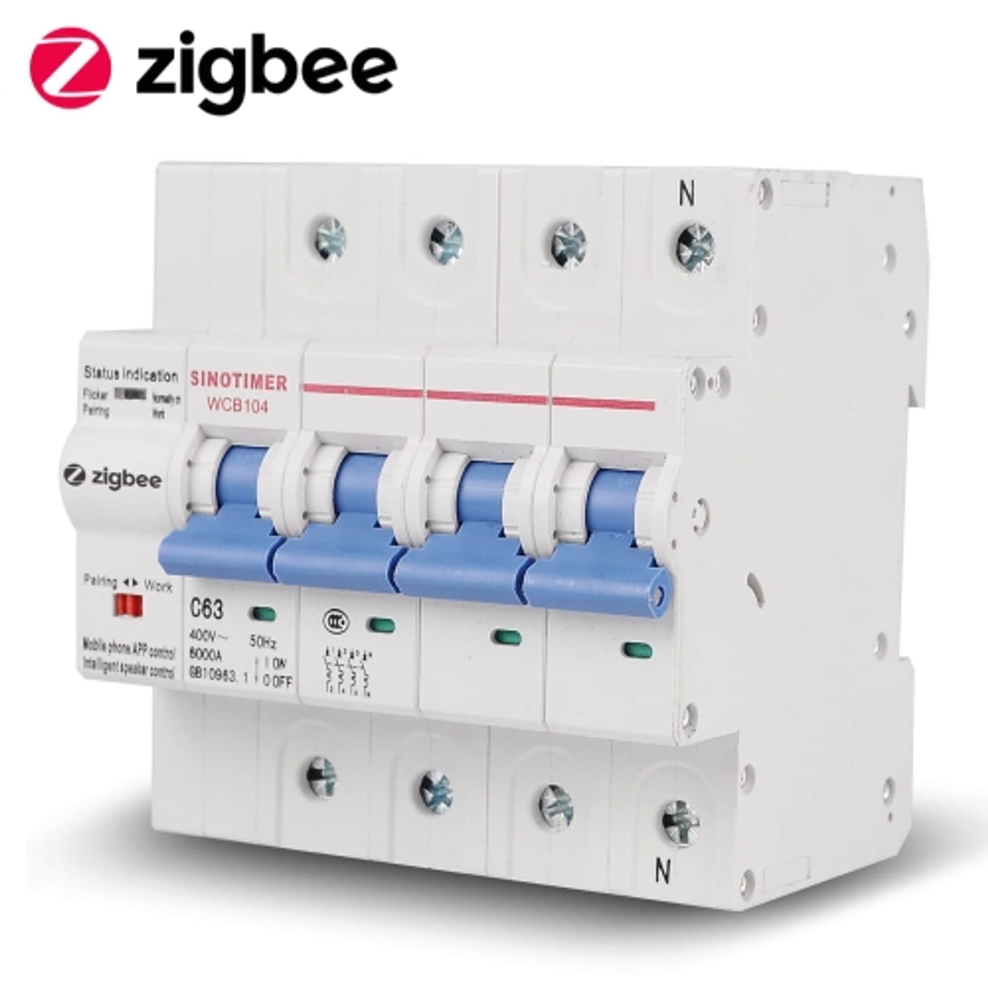 

Bezpiecznik Nadprądowy Zigbee 4P 3 Fazy Tuya 1-63A