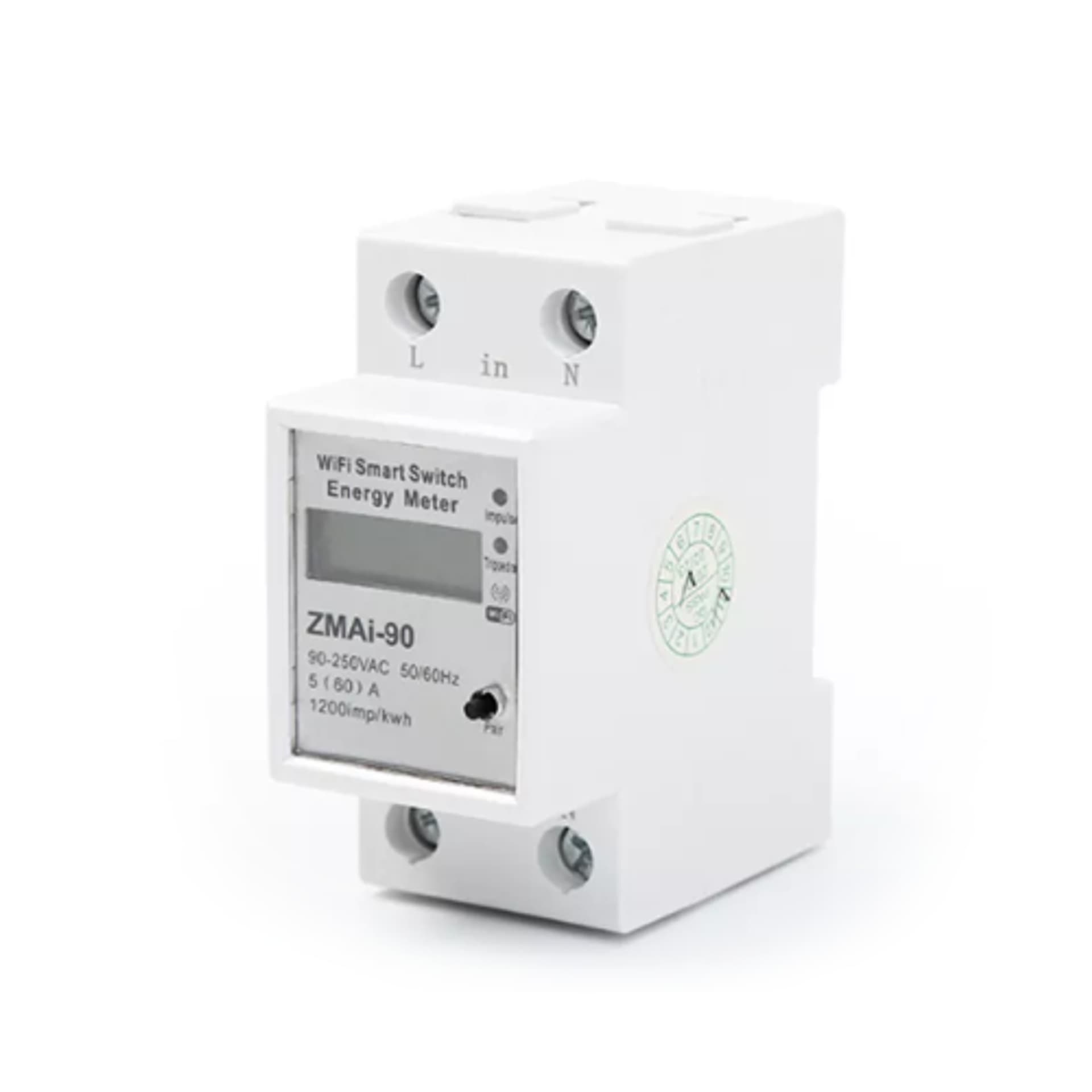 

Licznik Energii 1 Fazowy 60A WiFi Tuya LCD ZMAi-90