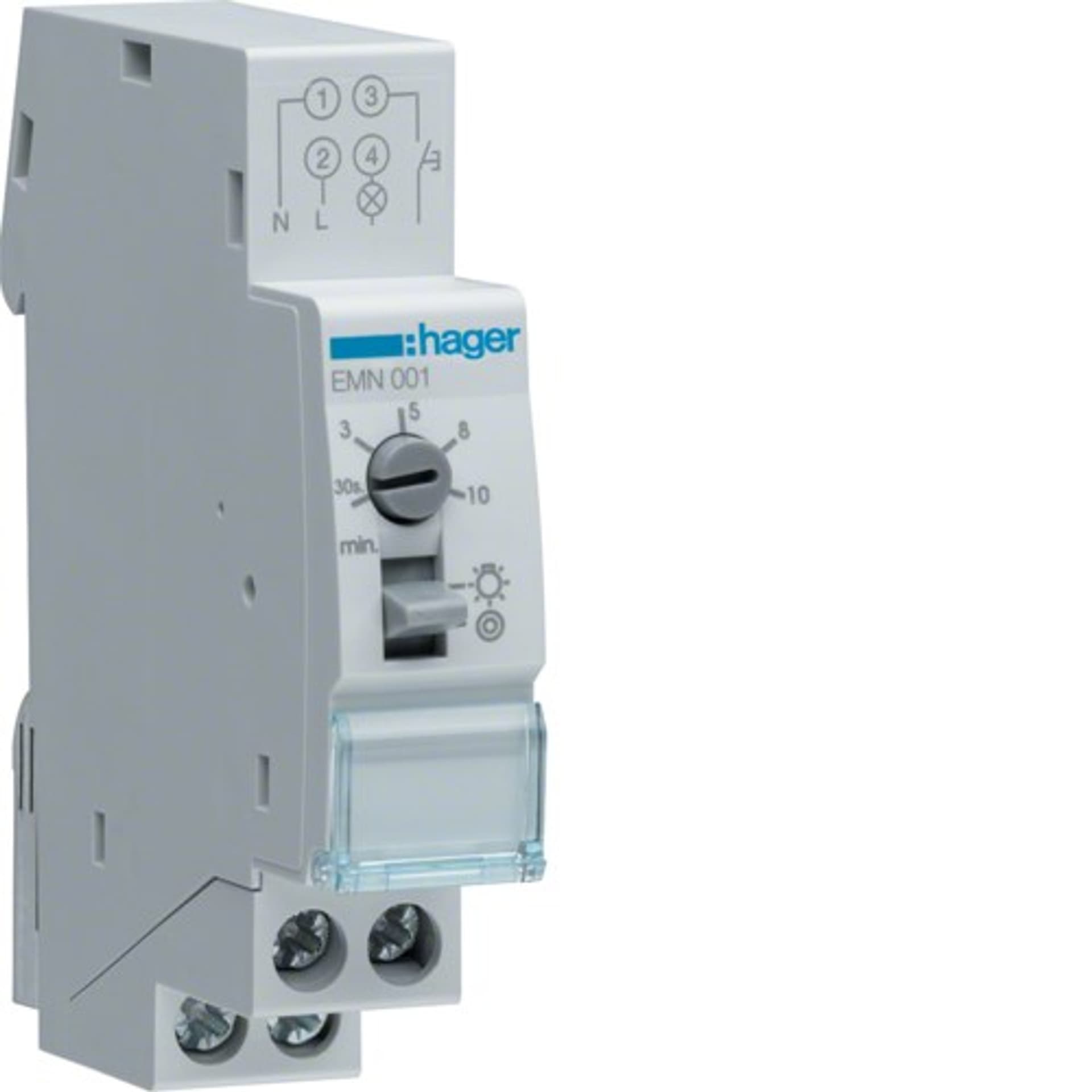 

Wyłącznik schodowy czasowy 1Z 10A 230V AC 30sek-10min 2300W EMN001