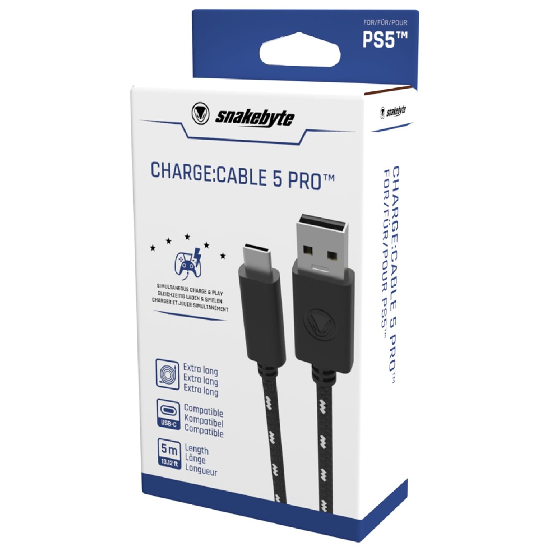 

Snakebyte Kabel USB 2.0 A na USB-C CHARGE-CABLE 5 Pięciometrowy