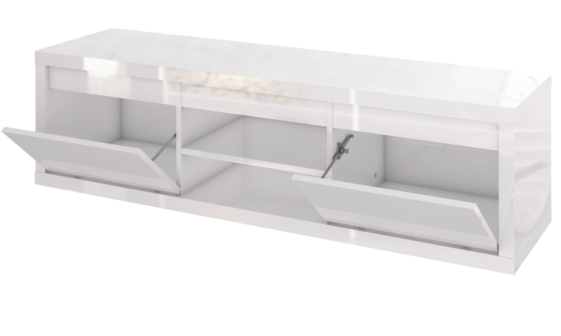 

Szafka RTV 150x42x40 GLANCE cała w białym połysku